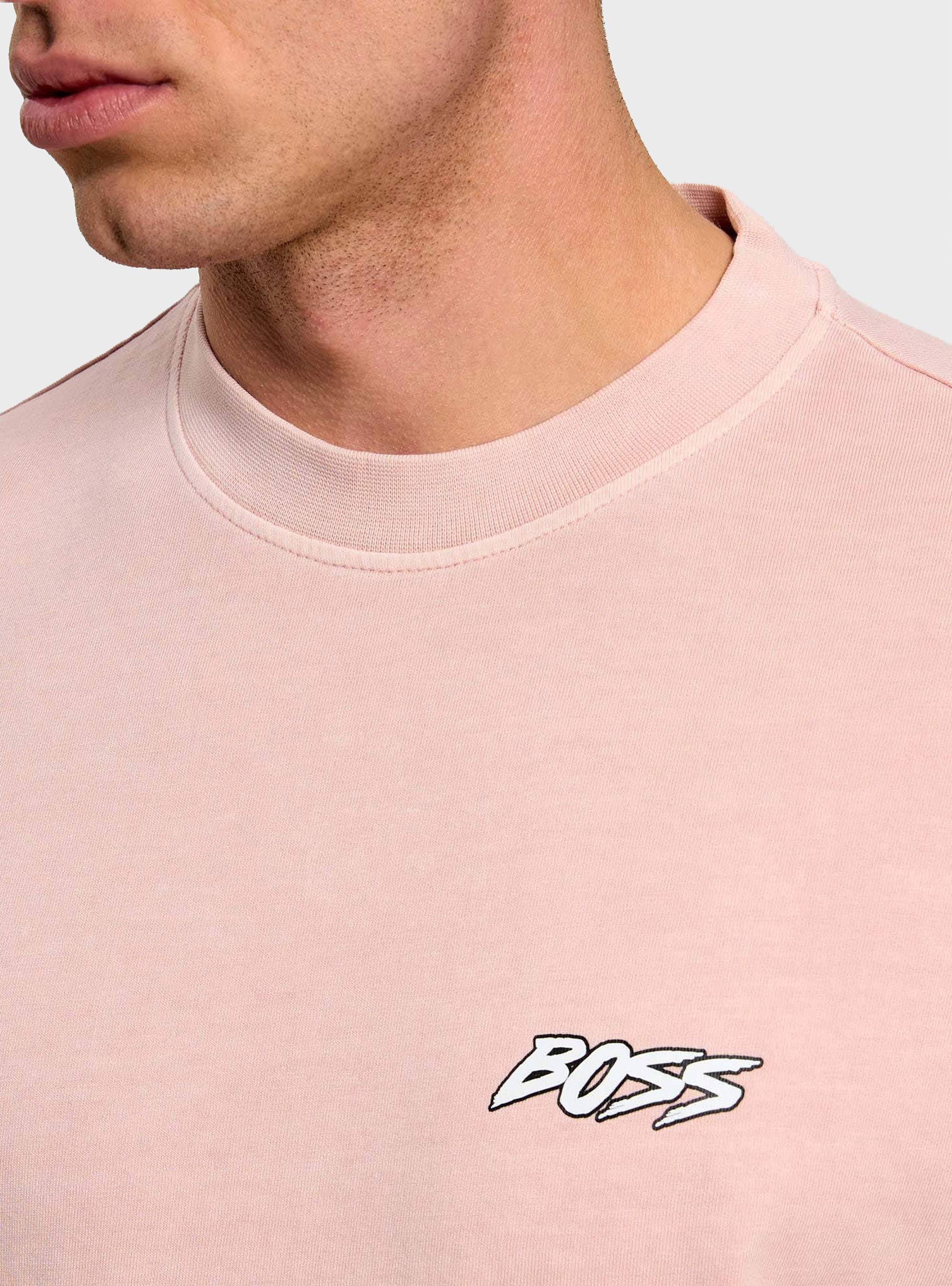 BOSS Cotton-Jersey T-Shirt With Graphic Print  Te_SurfWash - Pink