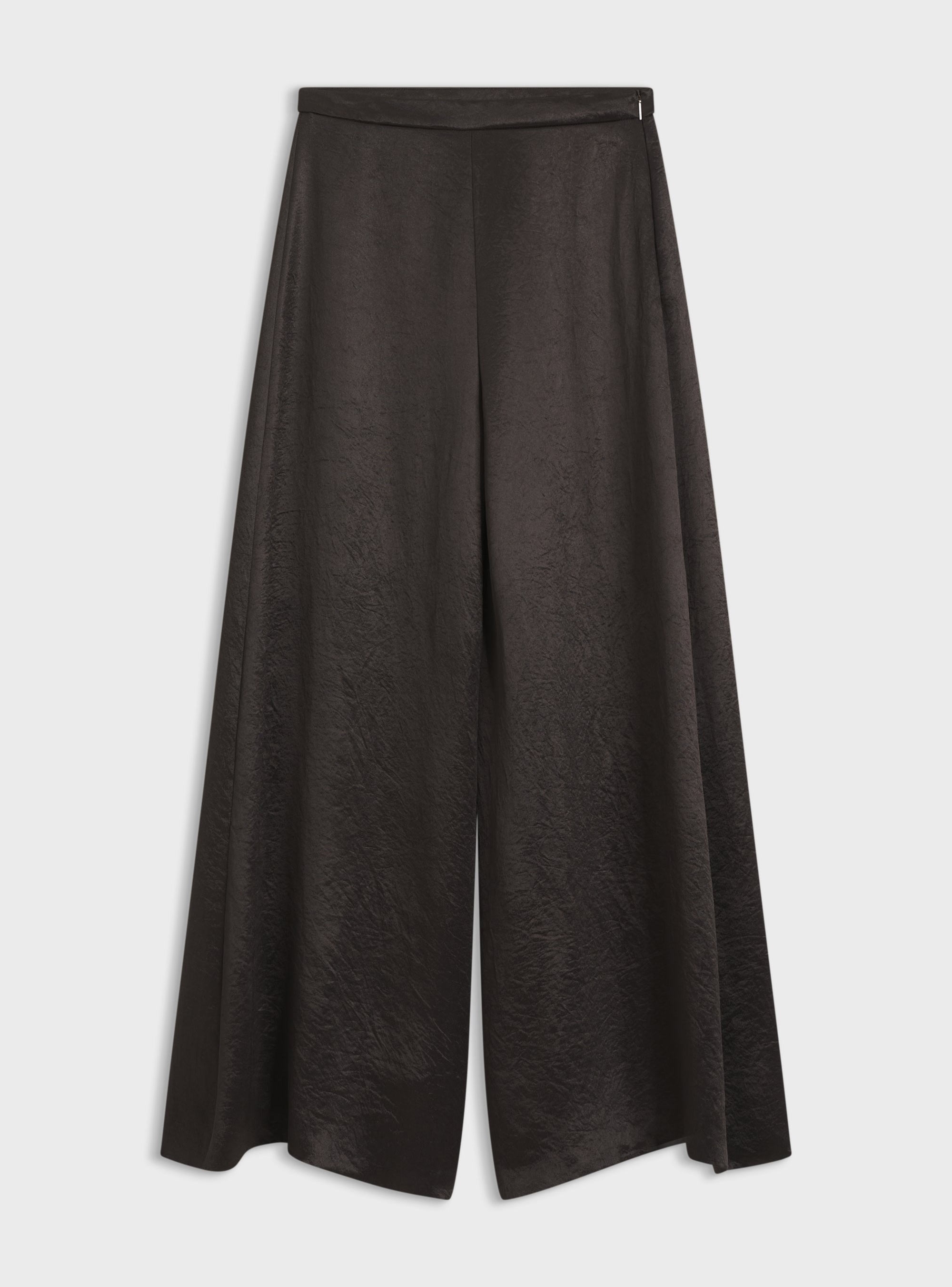 BOSS Relaxed-Fit Trousers In Lustrous Twill Torcain - Dark Brown