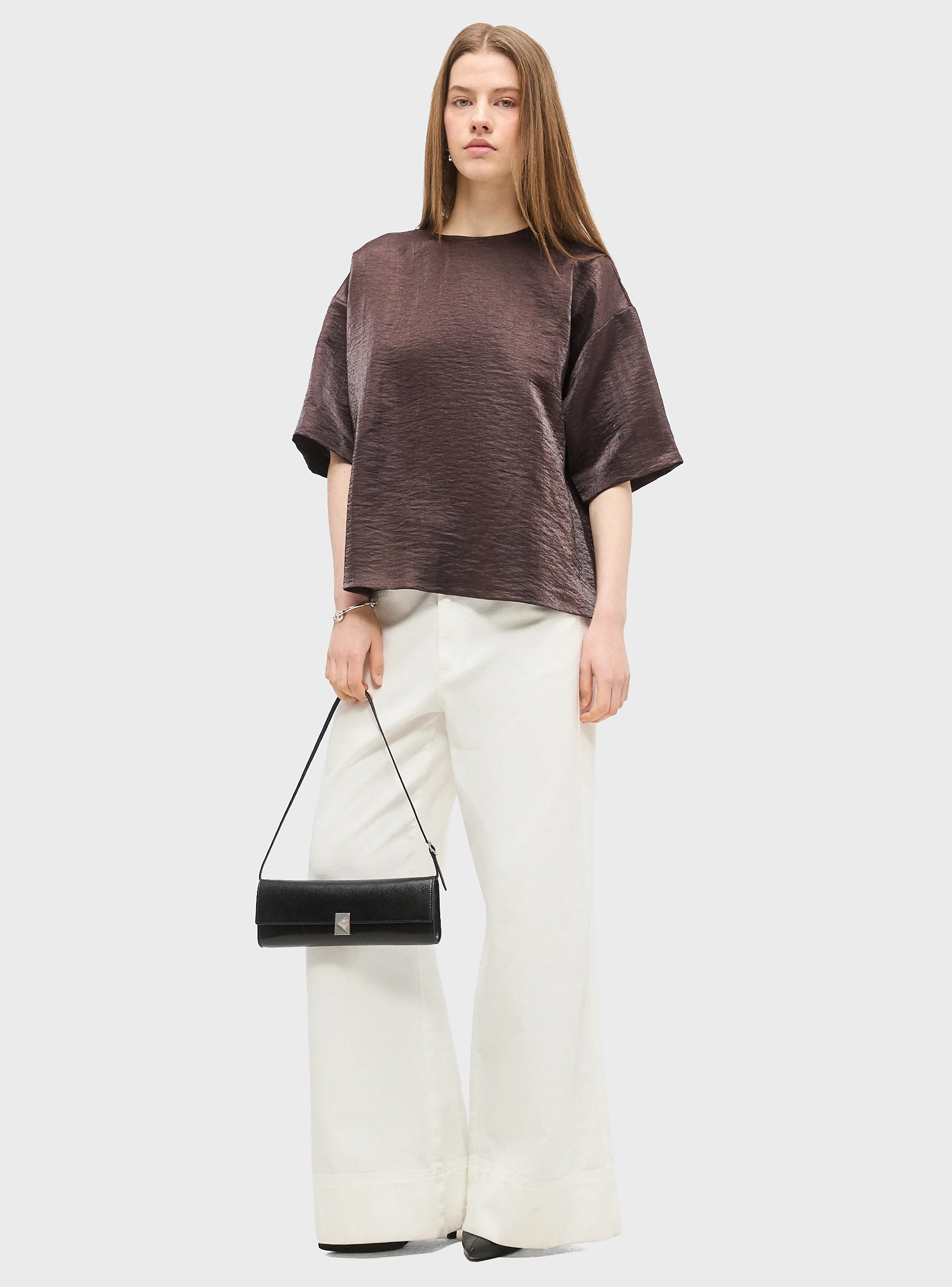BOSS Relaxed-Fit Top In A Linen Blend Bacres - Dark Brown