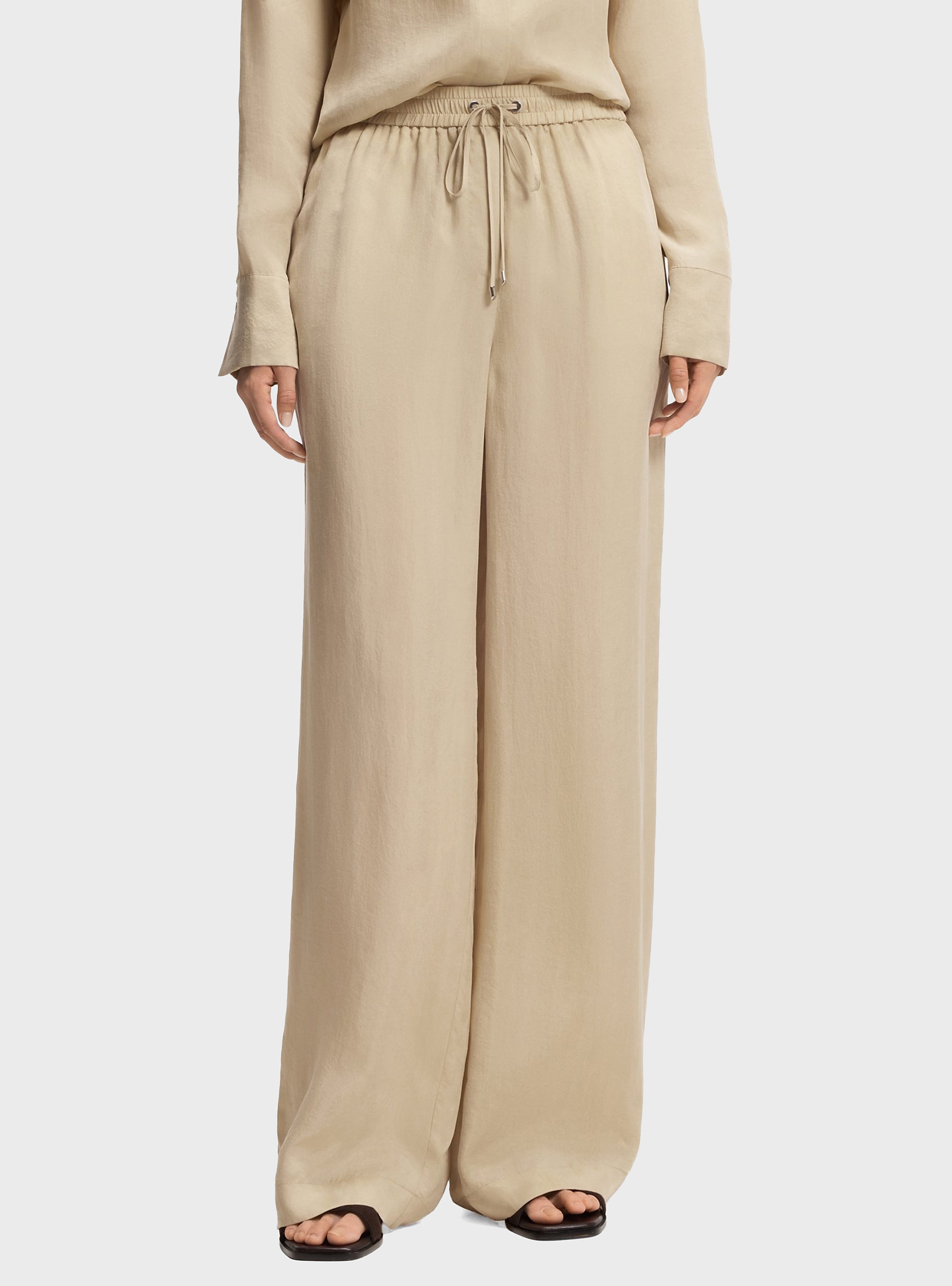 BOSS Relaxed-Fit Trousers With Drawcord Waist Tavati2 - Beige