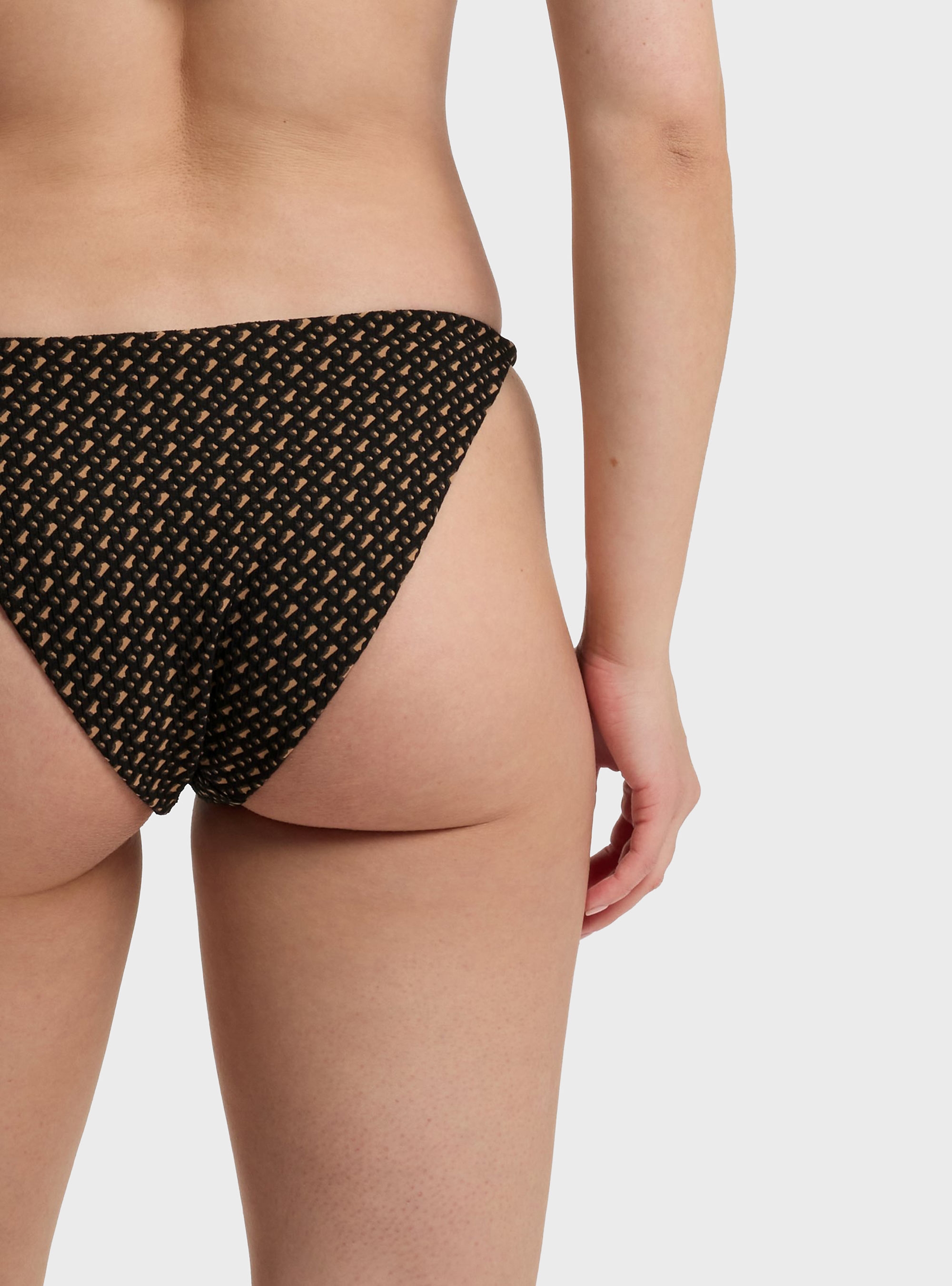 BOSS Bikini Bottoms With Monogram Jacquard BRIEF_BOSS PEARL - Brown