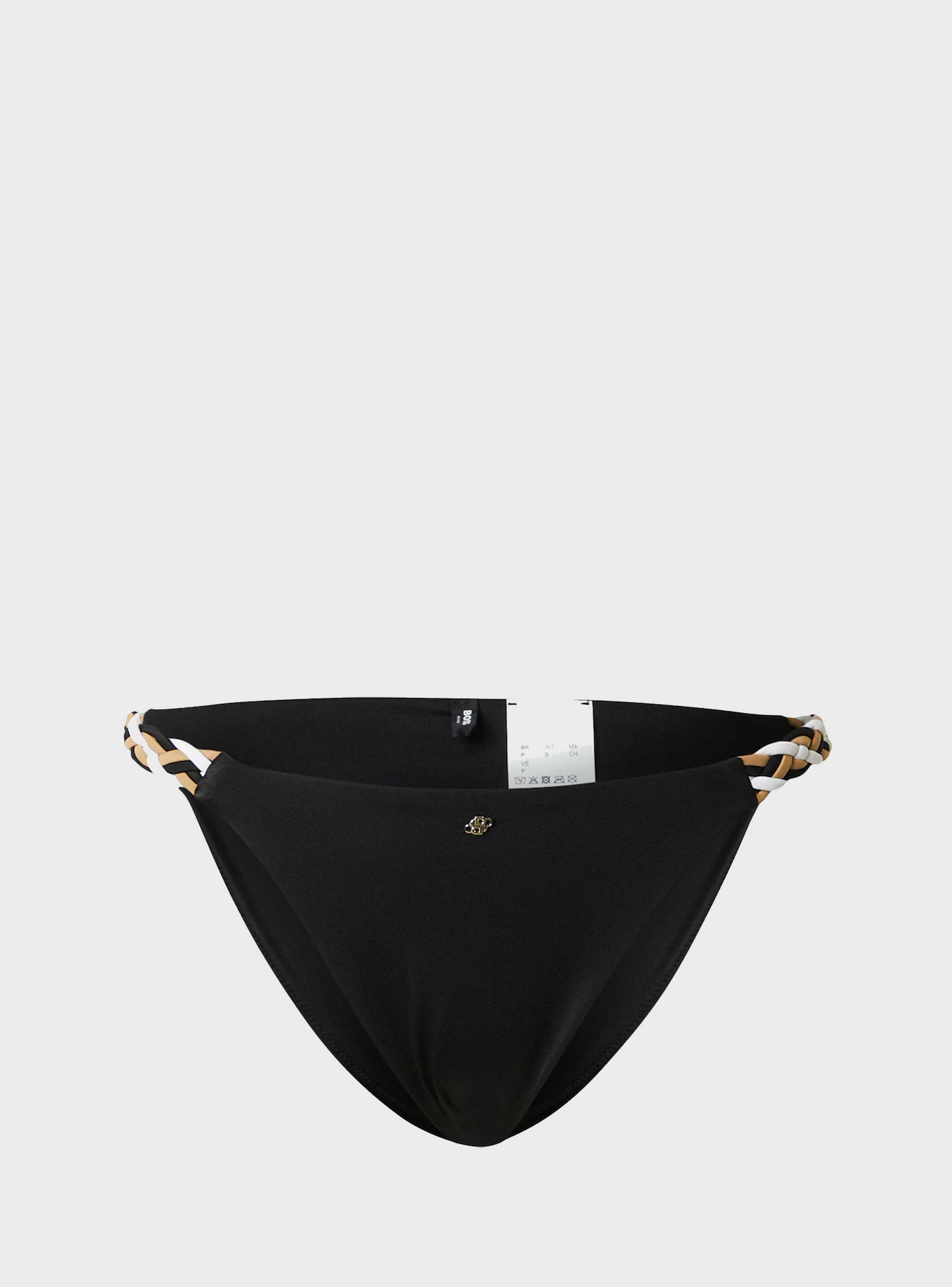 BOSS Bikini Bottoms With Braided Signature-Stripe  BRIEF_BOSS BRAID - Black