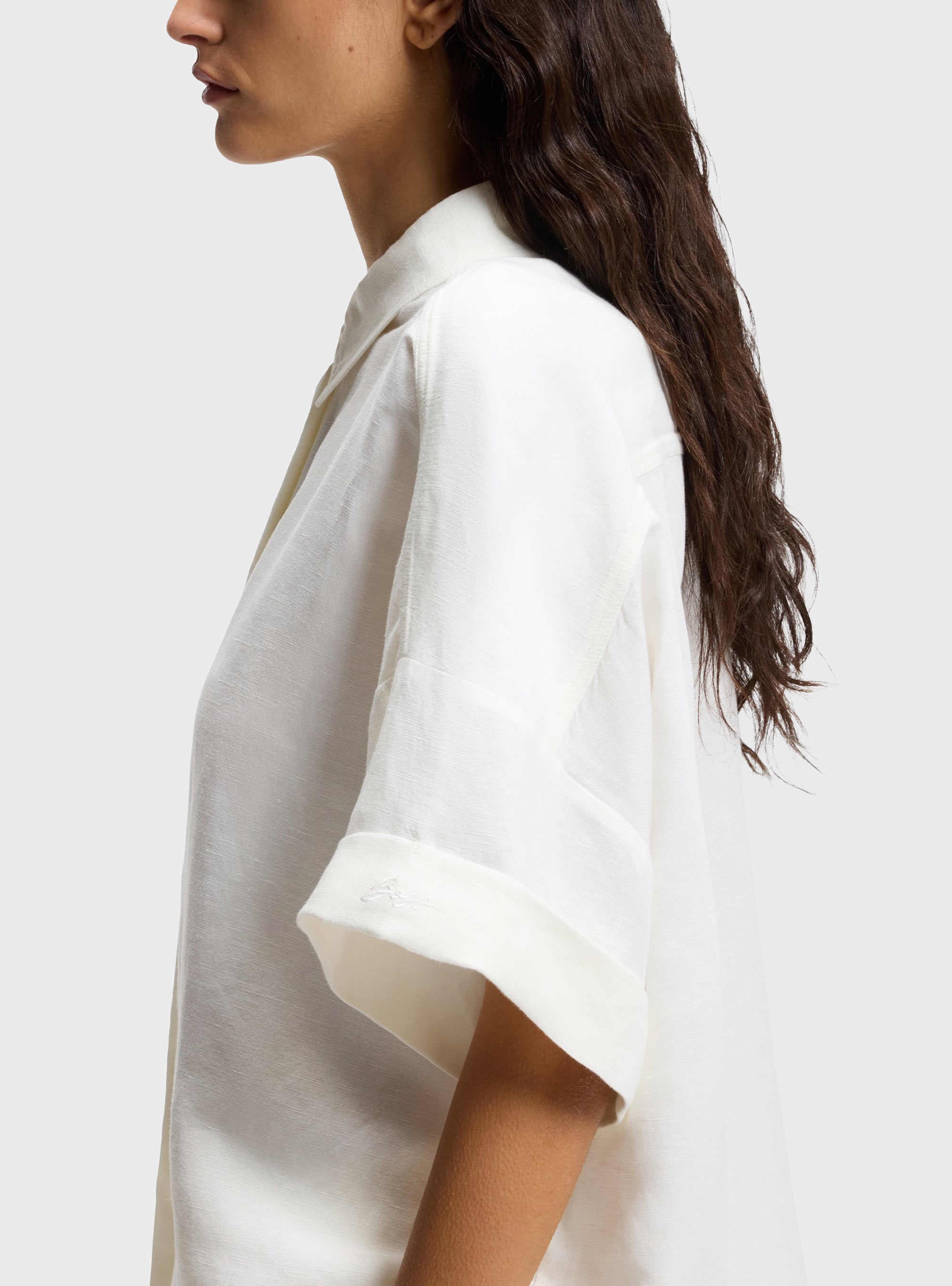 BOSS Regular-Fit Shirt With Rolled Cuffs  C_Bisenas - Off White