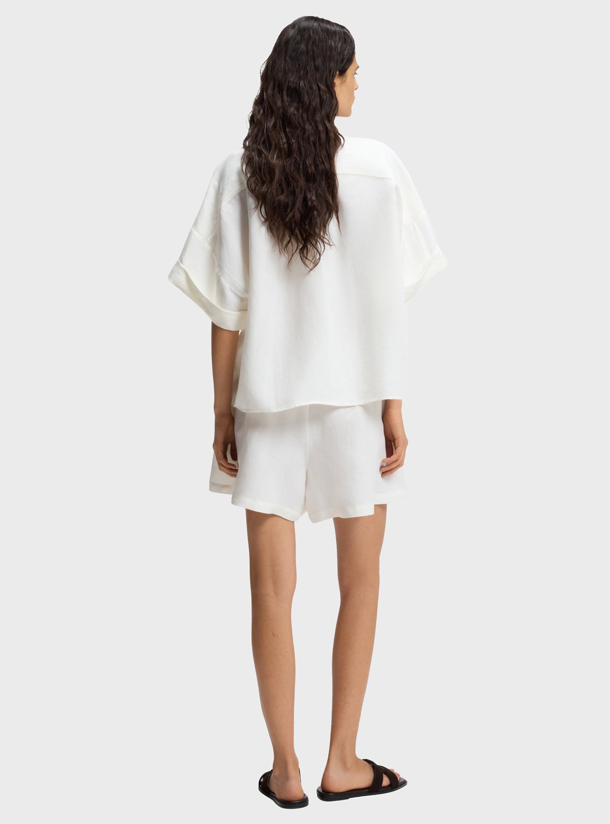 BOSS Regular-Fit Shirt With Rolled Cuffs  C_Bisenas - Off White