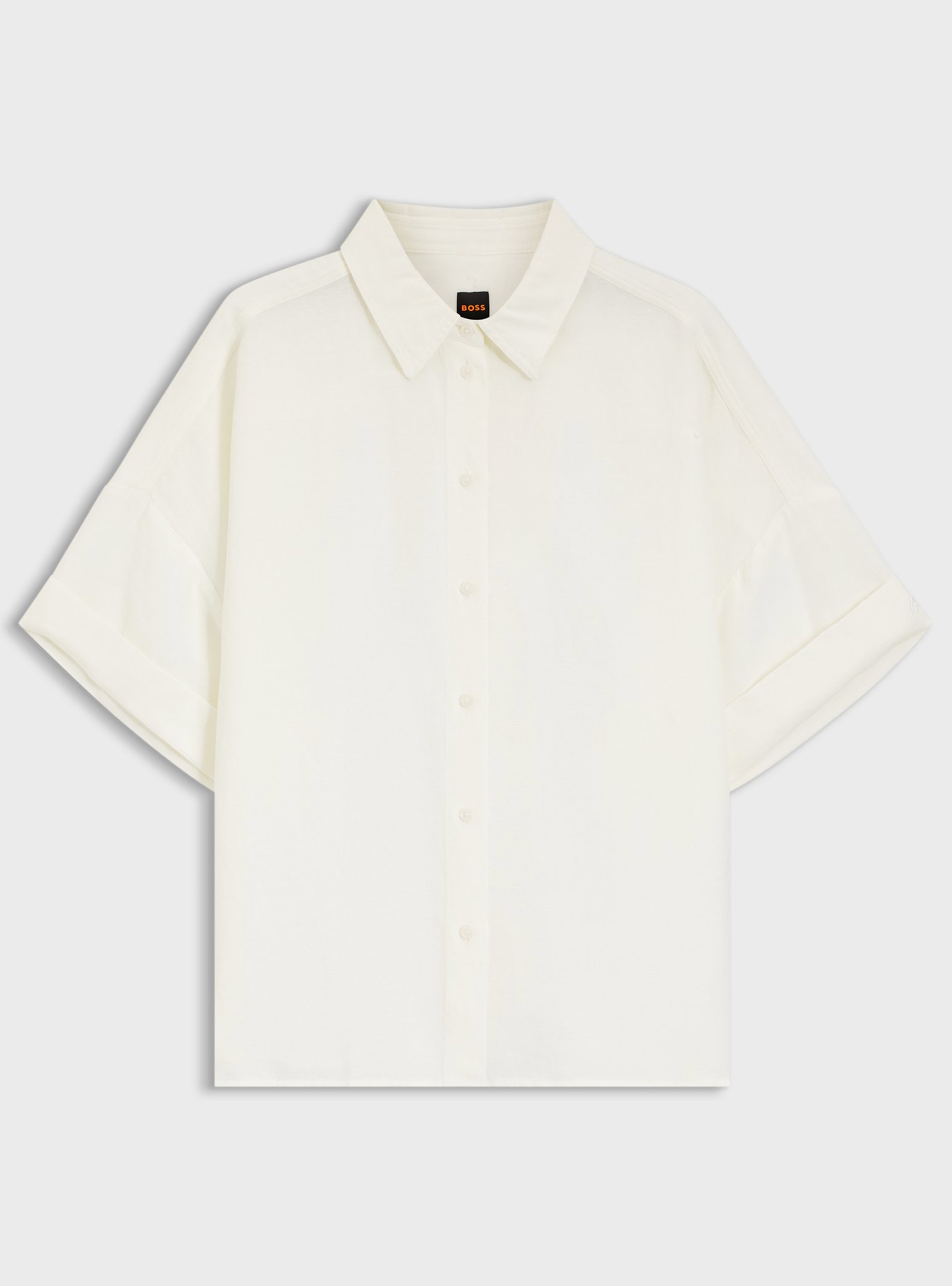 BOSS Regular-Fit Shirt With Rolled Cuffs  C_Bisenas - Off White