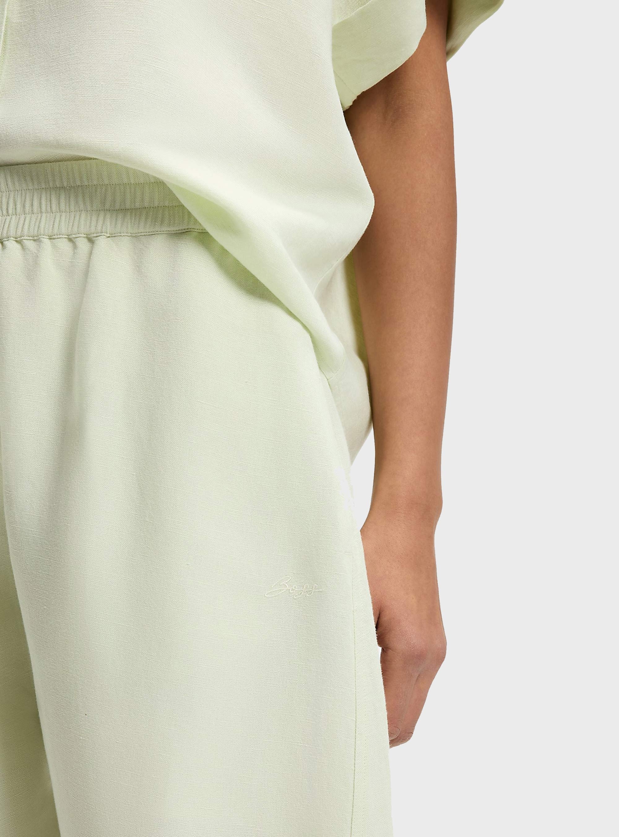 BOSS Balloon-Leg Trousers With Elasticated Waist  C_Talinen - Pale Green