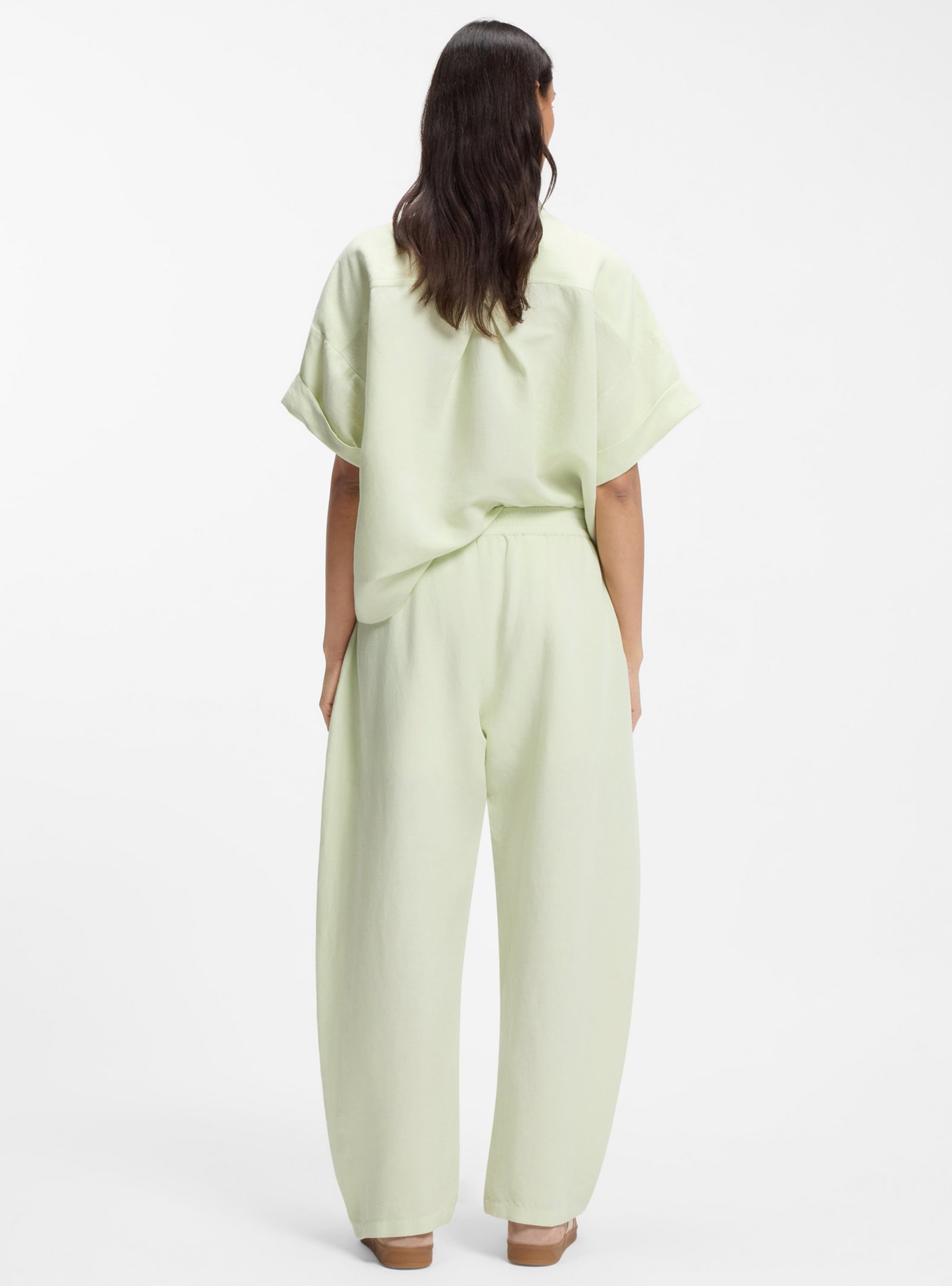 BOSS Balloon-Leg Trousers With Elasticated Waist  C_Talinen - Pale Green
