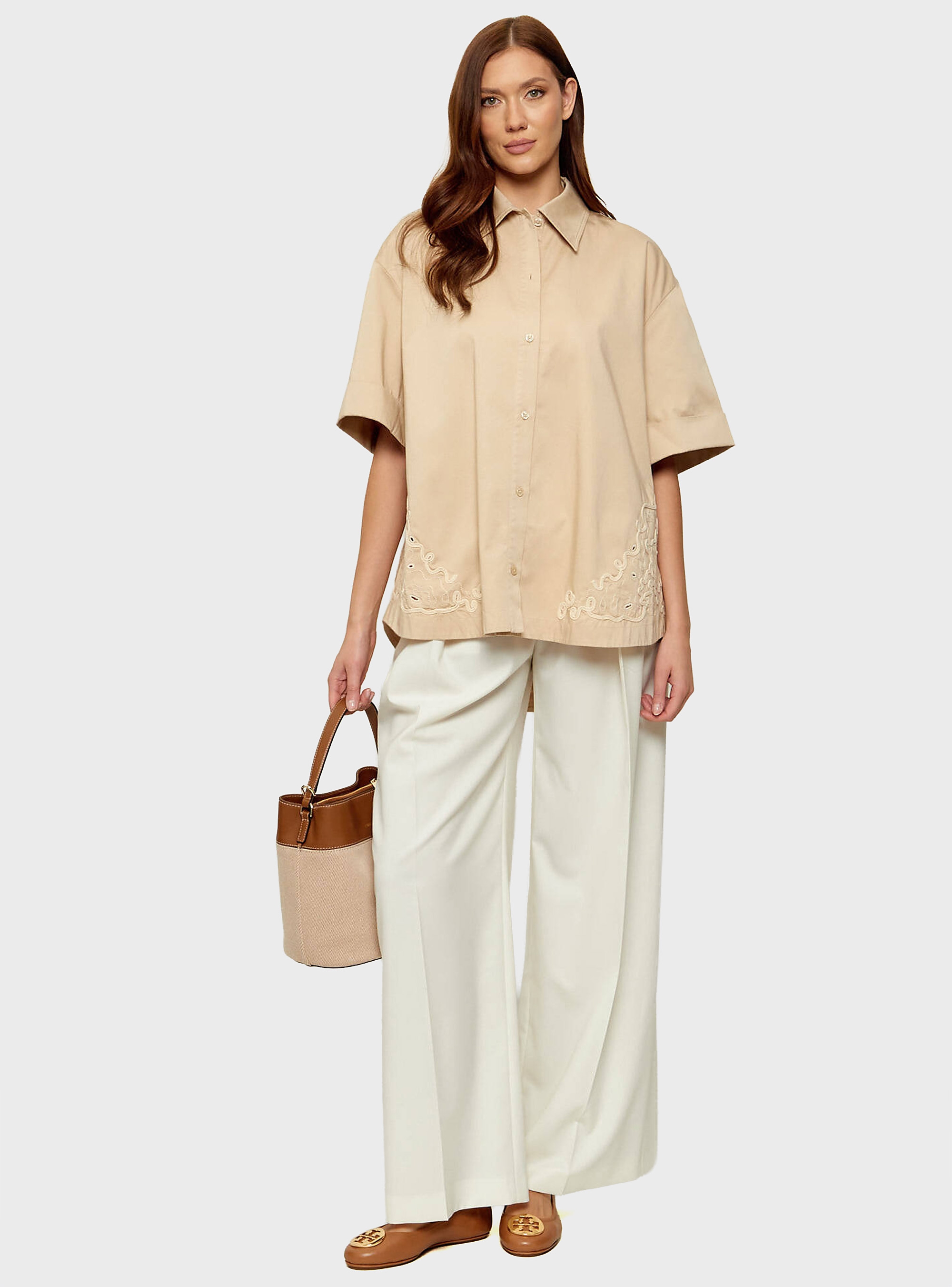 BOSS Oversized Shirt C_Balembroi - Beige