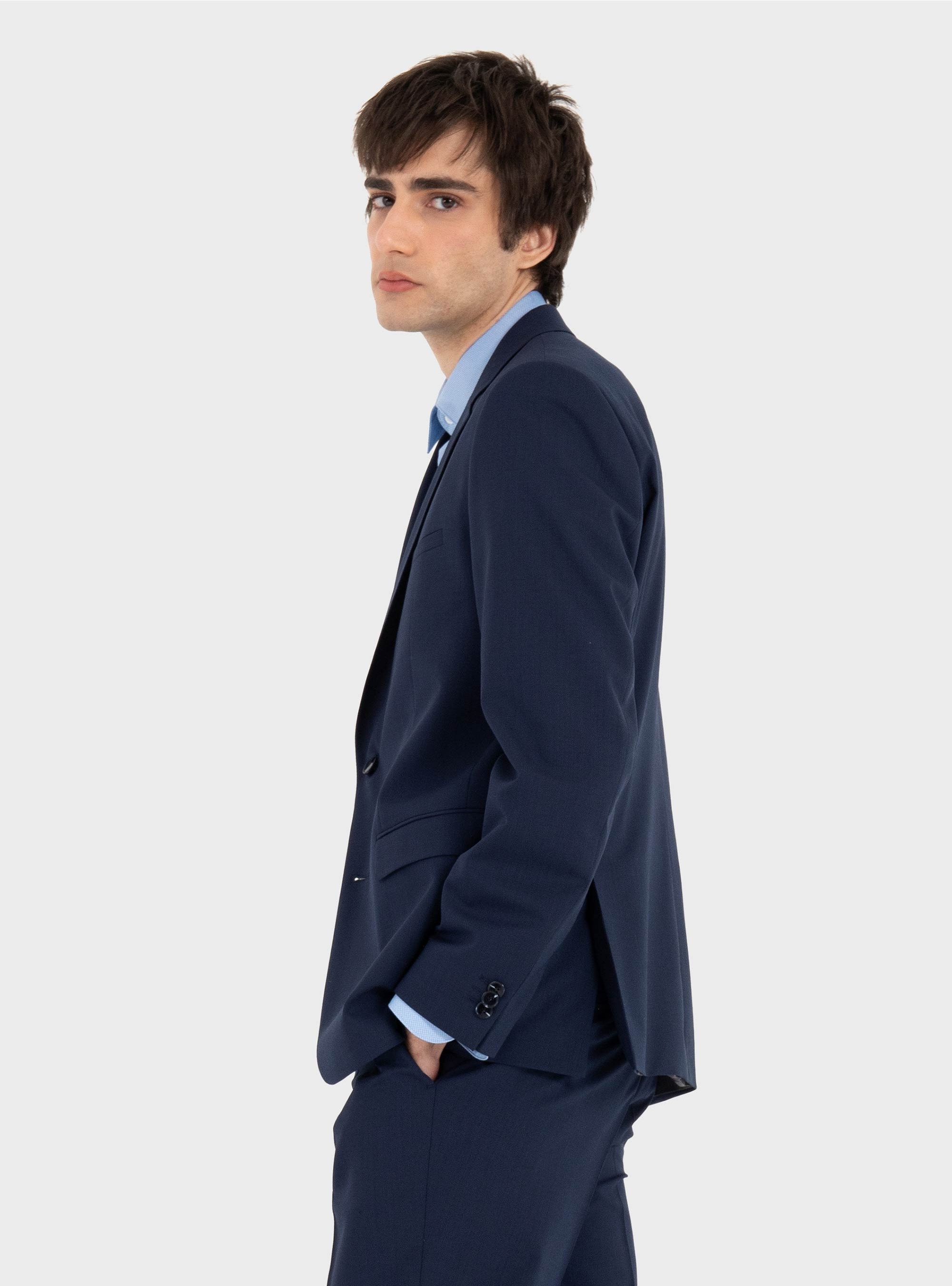 HUGO Extra-Slim-Fit Blazer In A Wool Blend  Arti253X - Dark Blue