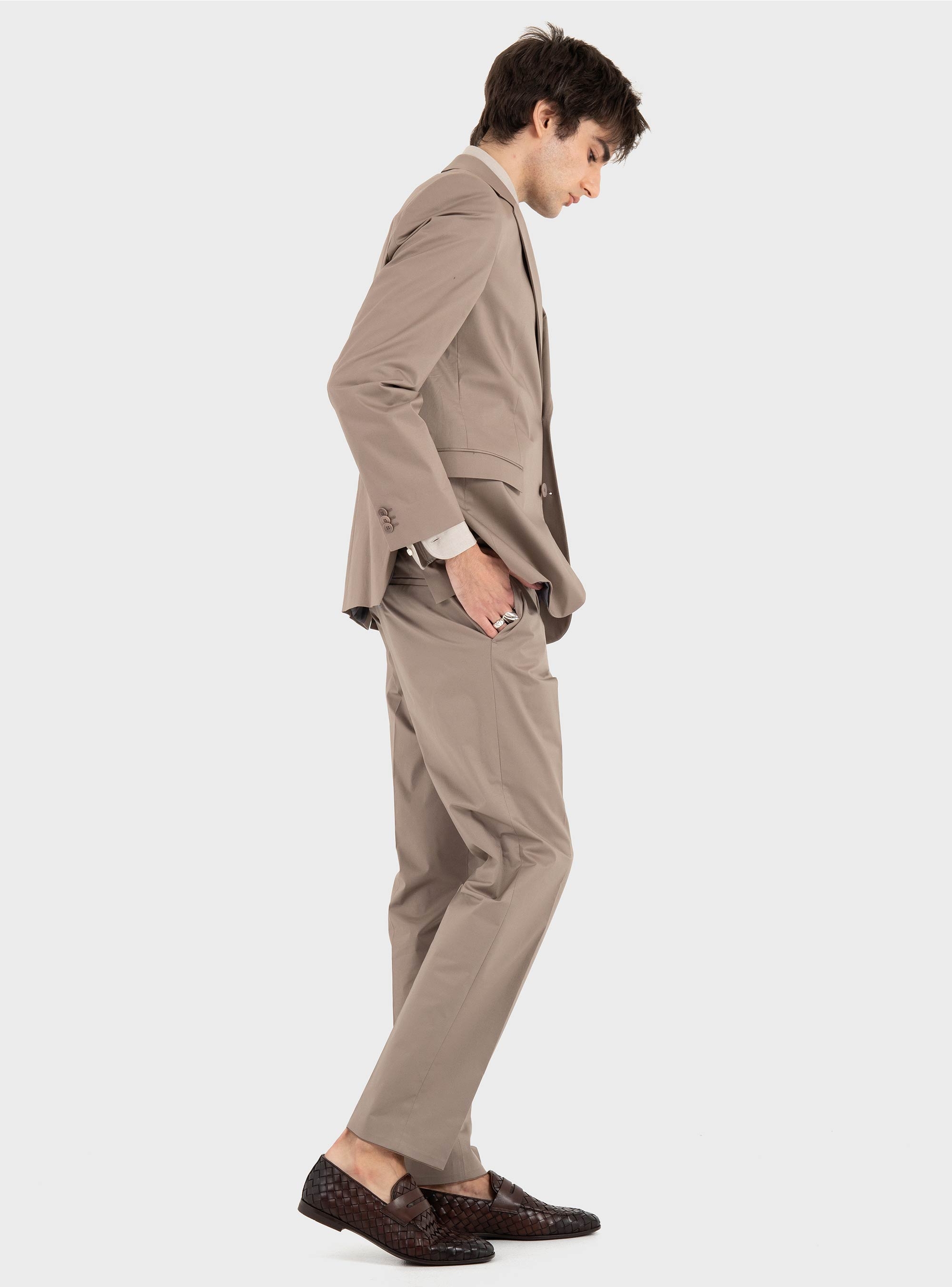 HUGO Extra-Slim-Fit Blazer In A Stretch Cotton Twill Arti253X - Light Brown