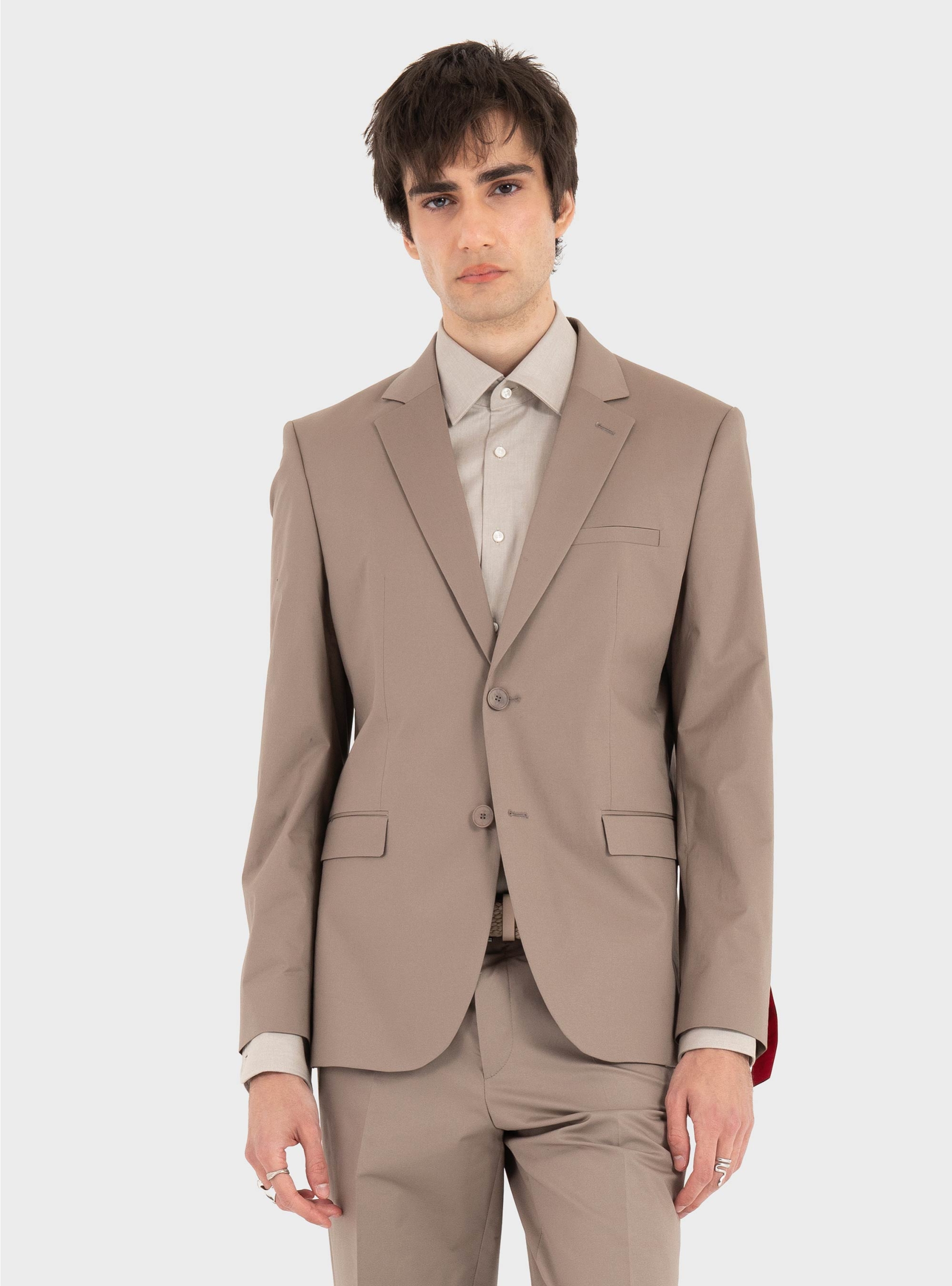 HUGO Extra-Slim-Fit Blazer In A Stretch Cotton Twill Arti253X - Light Brown