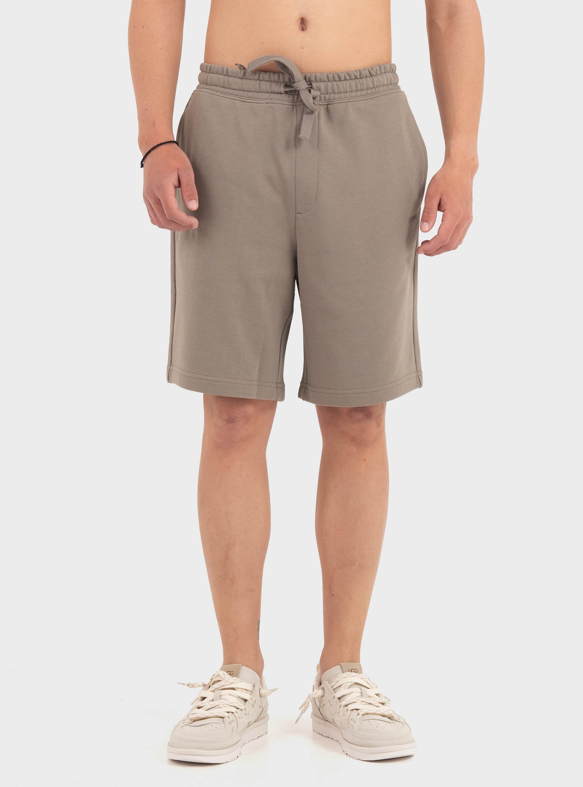 HUGO Cotton-Terry Shorts With Logo Print Dayono - Light Brown