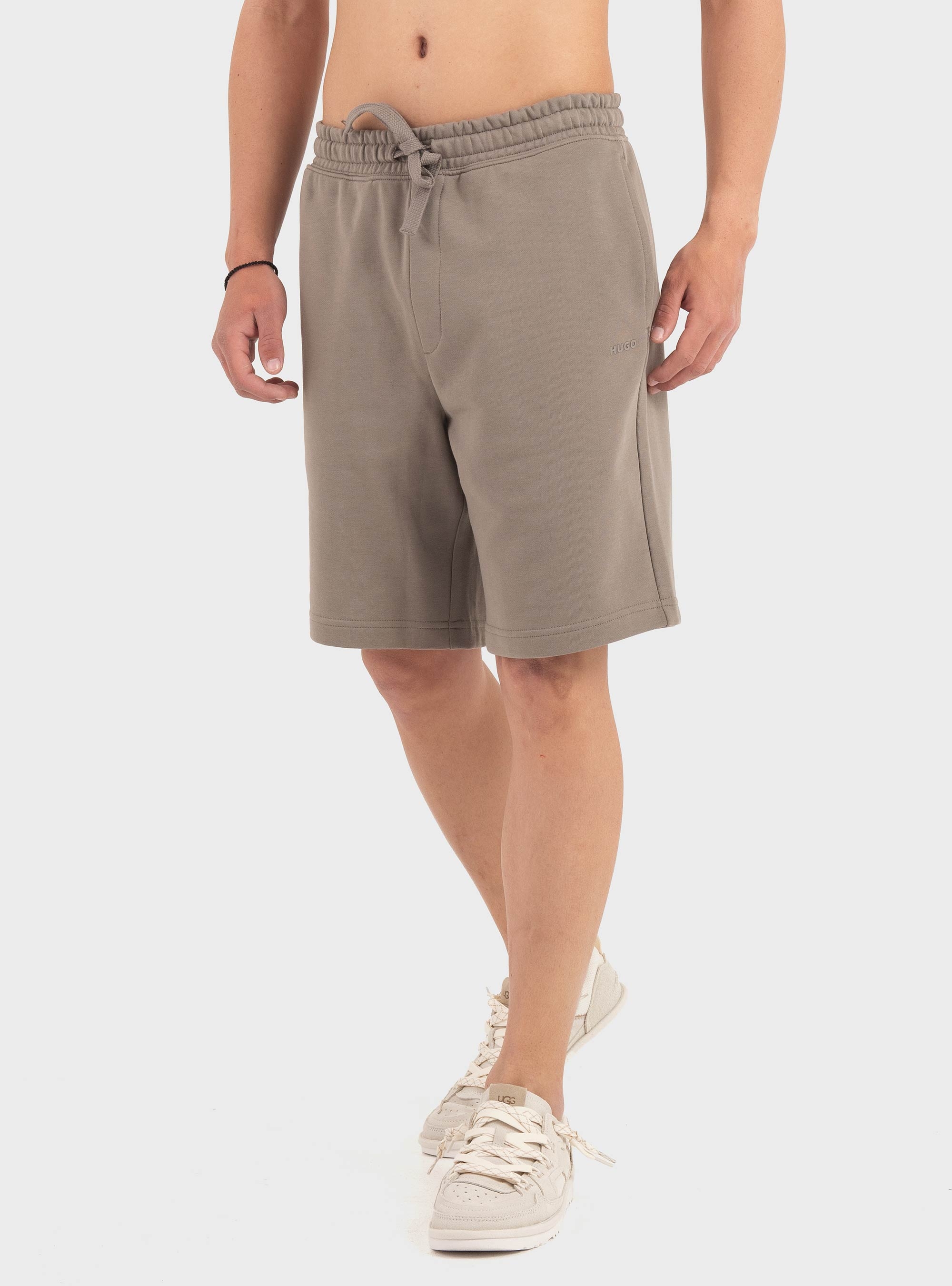 HUGO Cotton-Terry Shorts With Logo Print Dayono - Light Brown
