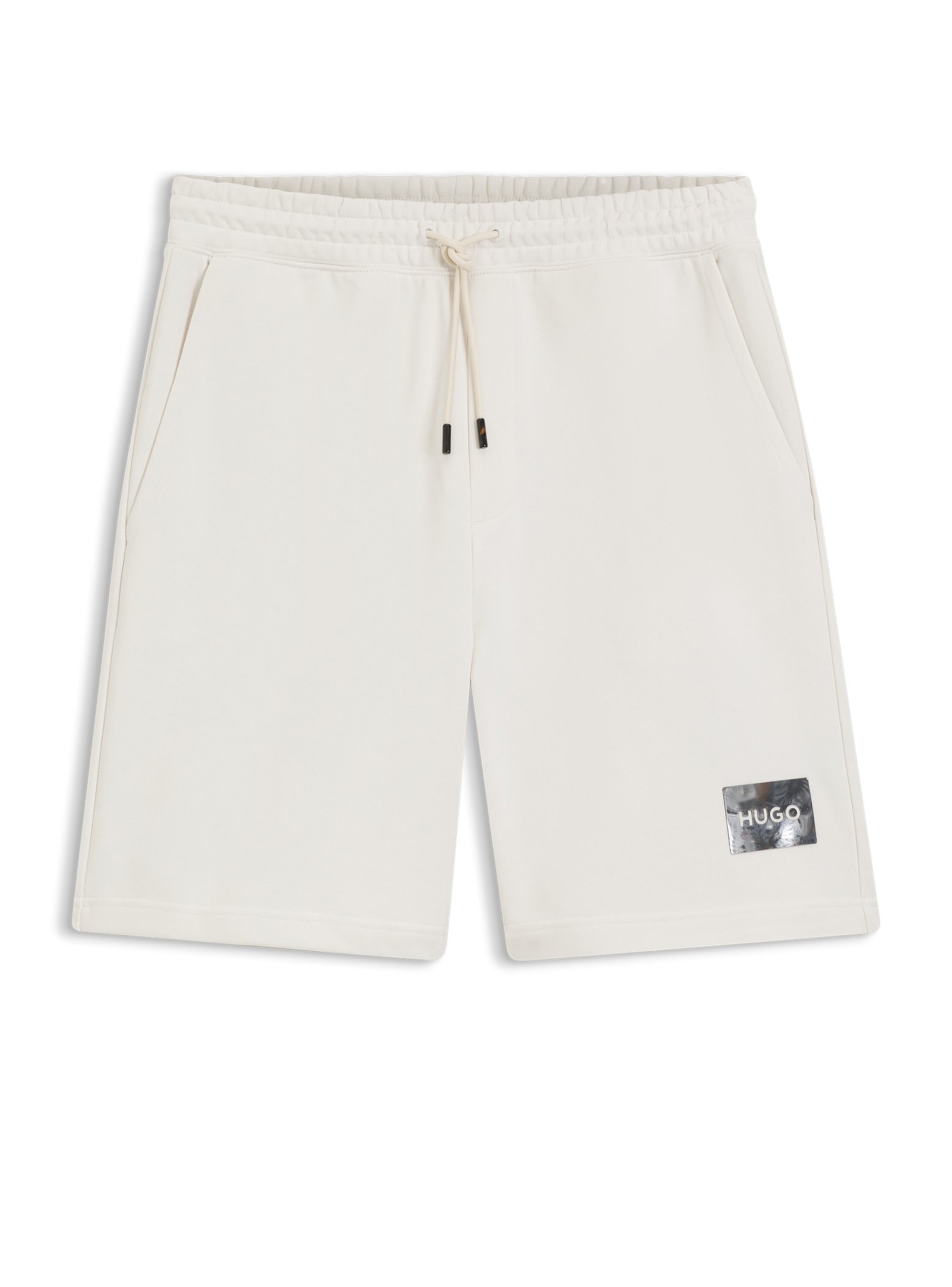 HUGO Cotton-Terry Shorts With Tortoiseshell Logo  Darix - White