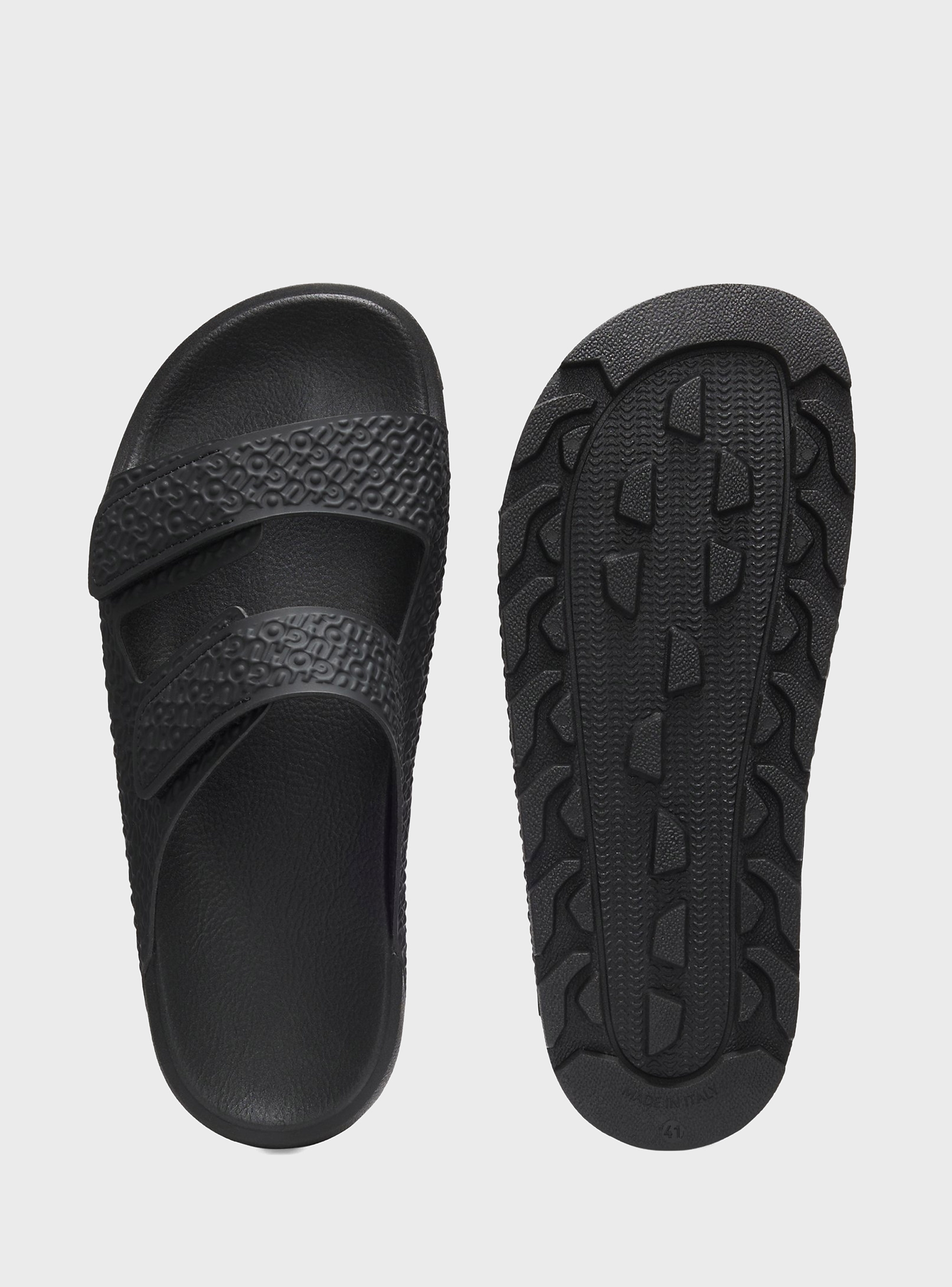 HUGO Monogram Sandals With Riptape Straps Evander_sand_aoem - Black