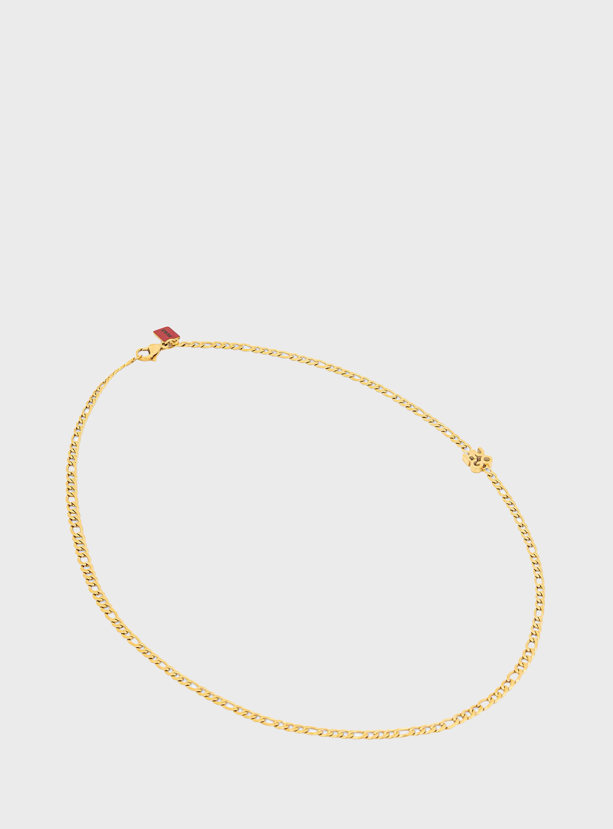 HUGO Chain Necklace With Stacked-Logo Plaque  E-THINCHAIN-NEC - Gold