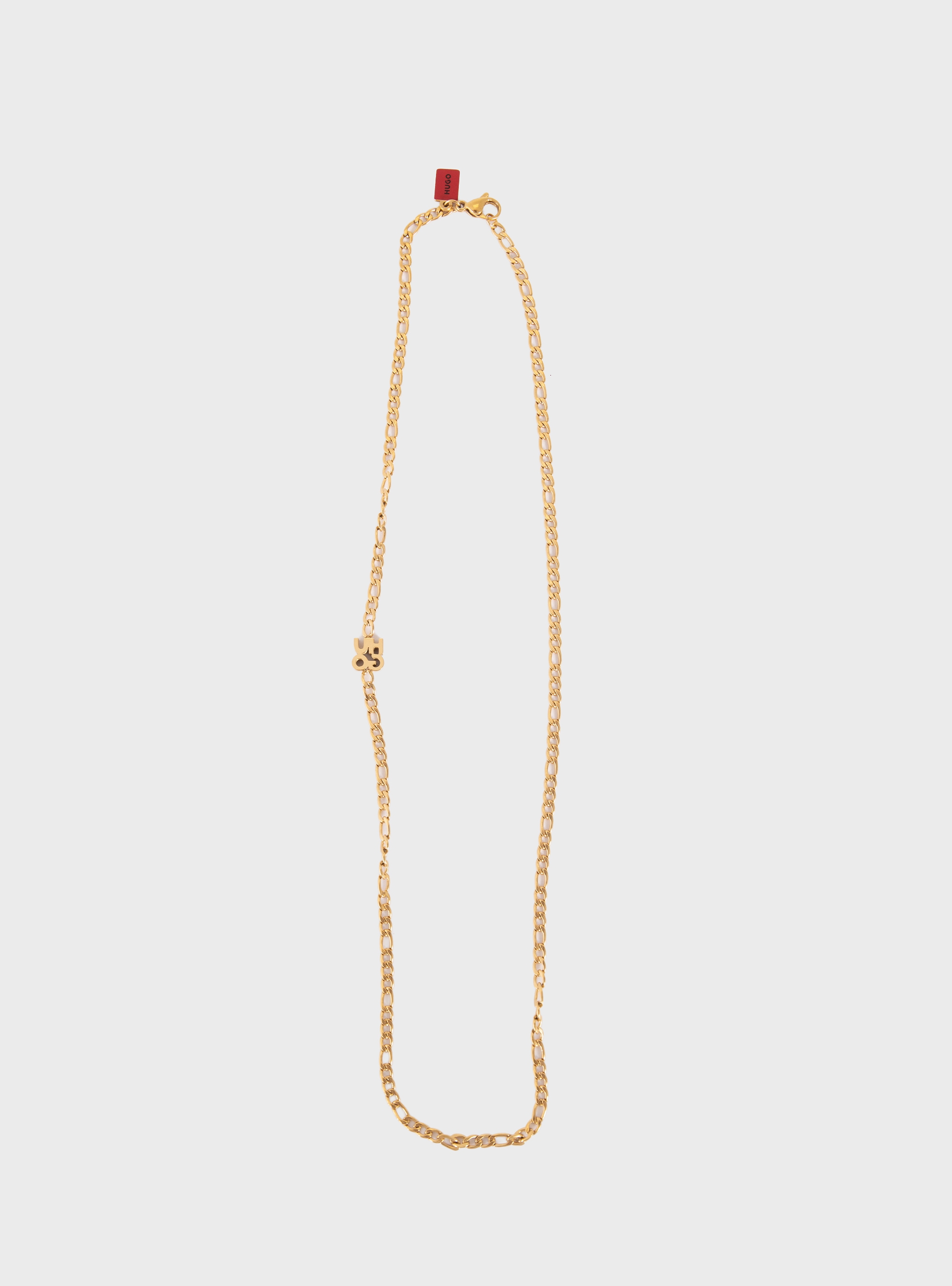 HUGO Chain Necklace With Stacked-Logo Plaque  E-THINCHAIN-NEC - Gold