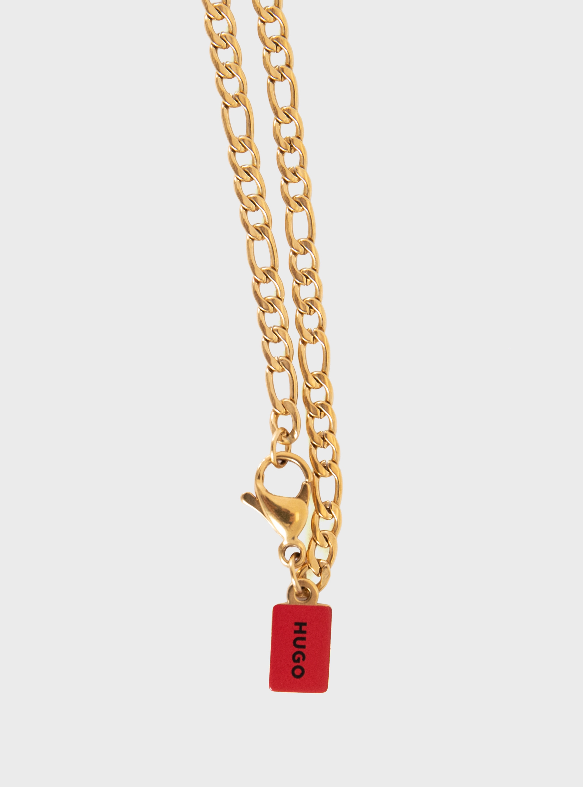 HUGO Chain Necklace With Stacked-Logo Plaque  E-THINCHAIN-NEC - Gold