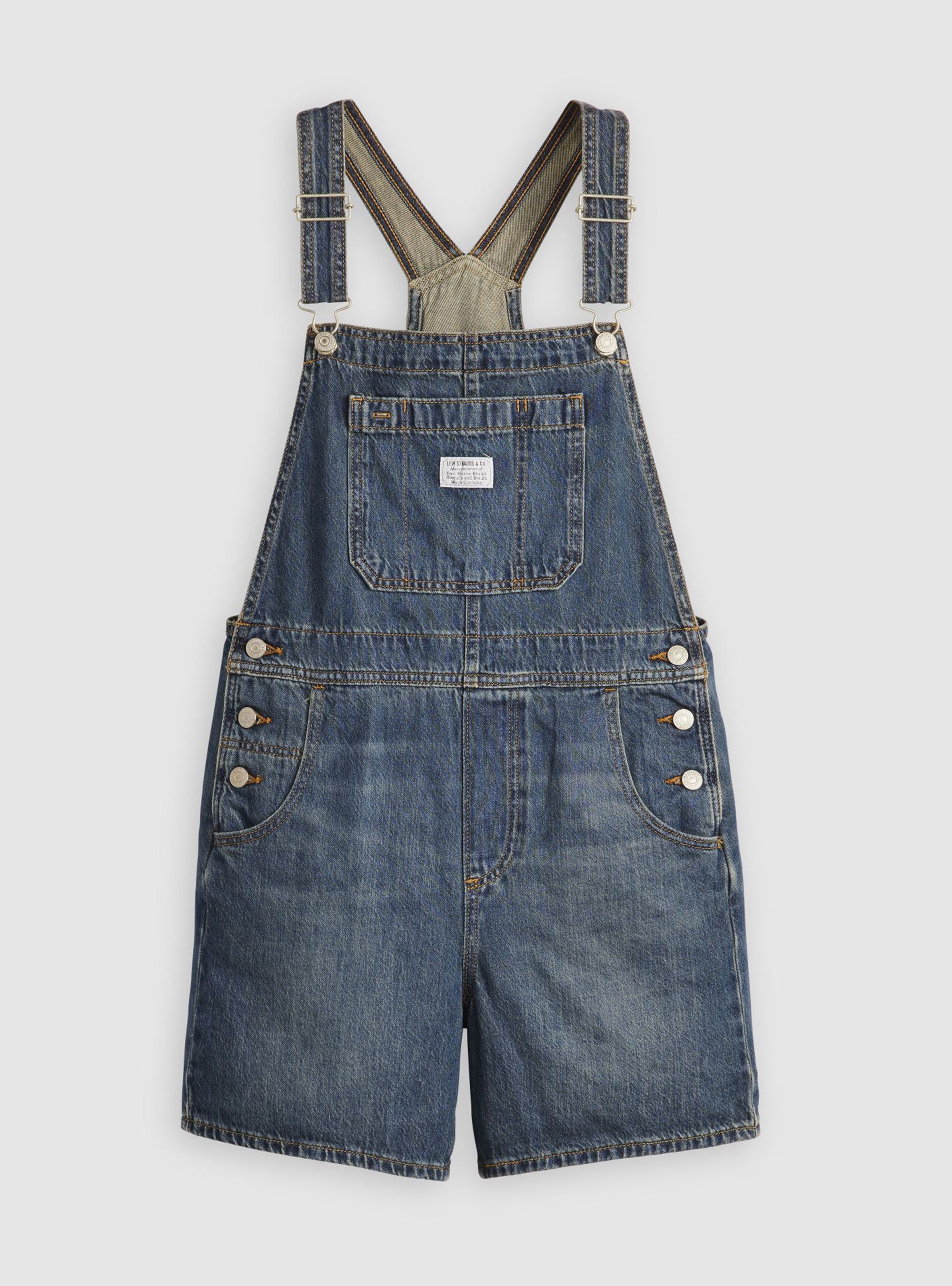 Levi's Utility Lightweight Shortalls - Dark Aged Denim