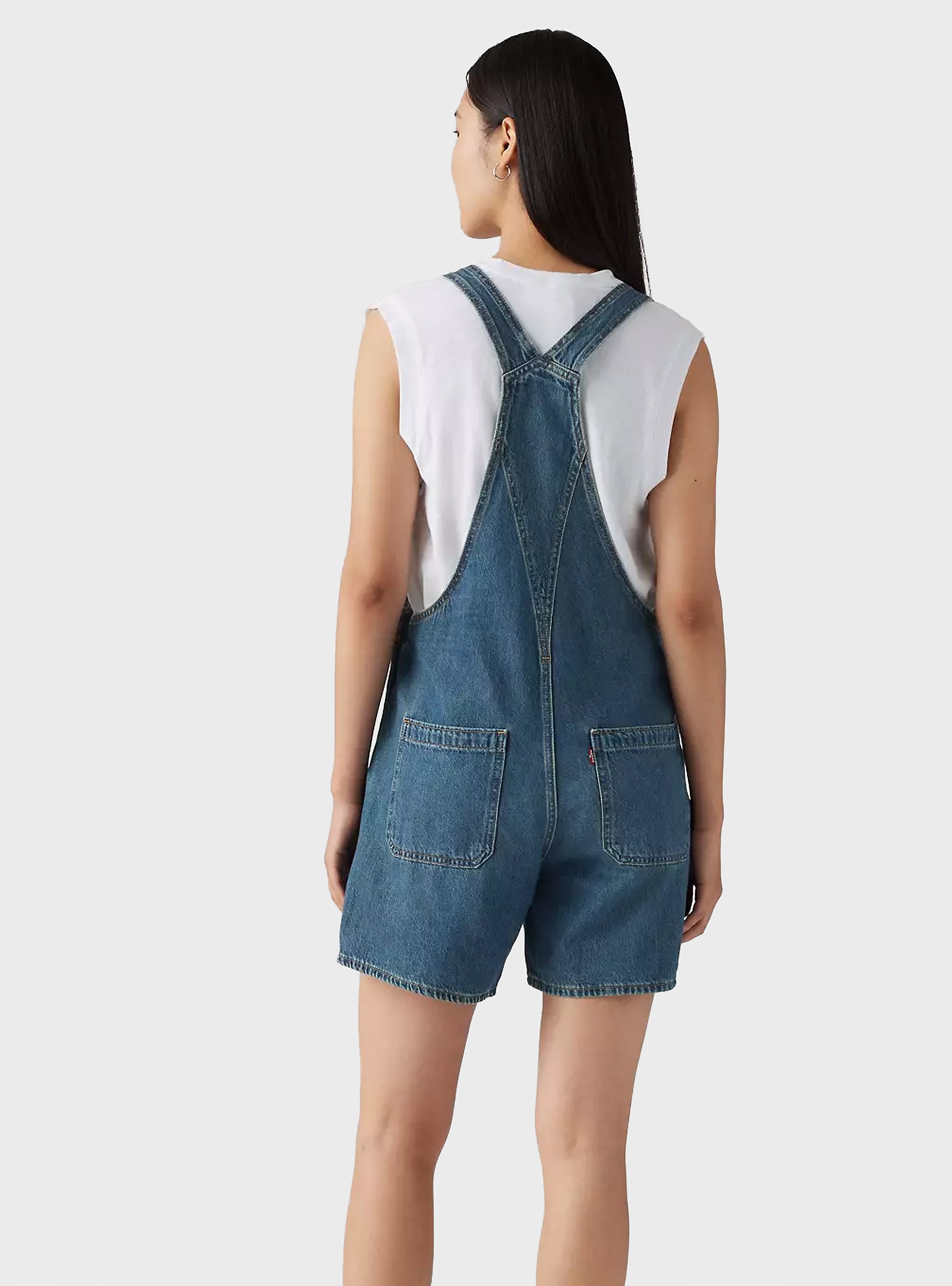 Levi's Utility Lightweight Shortalls - Dark Aged Denim