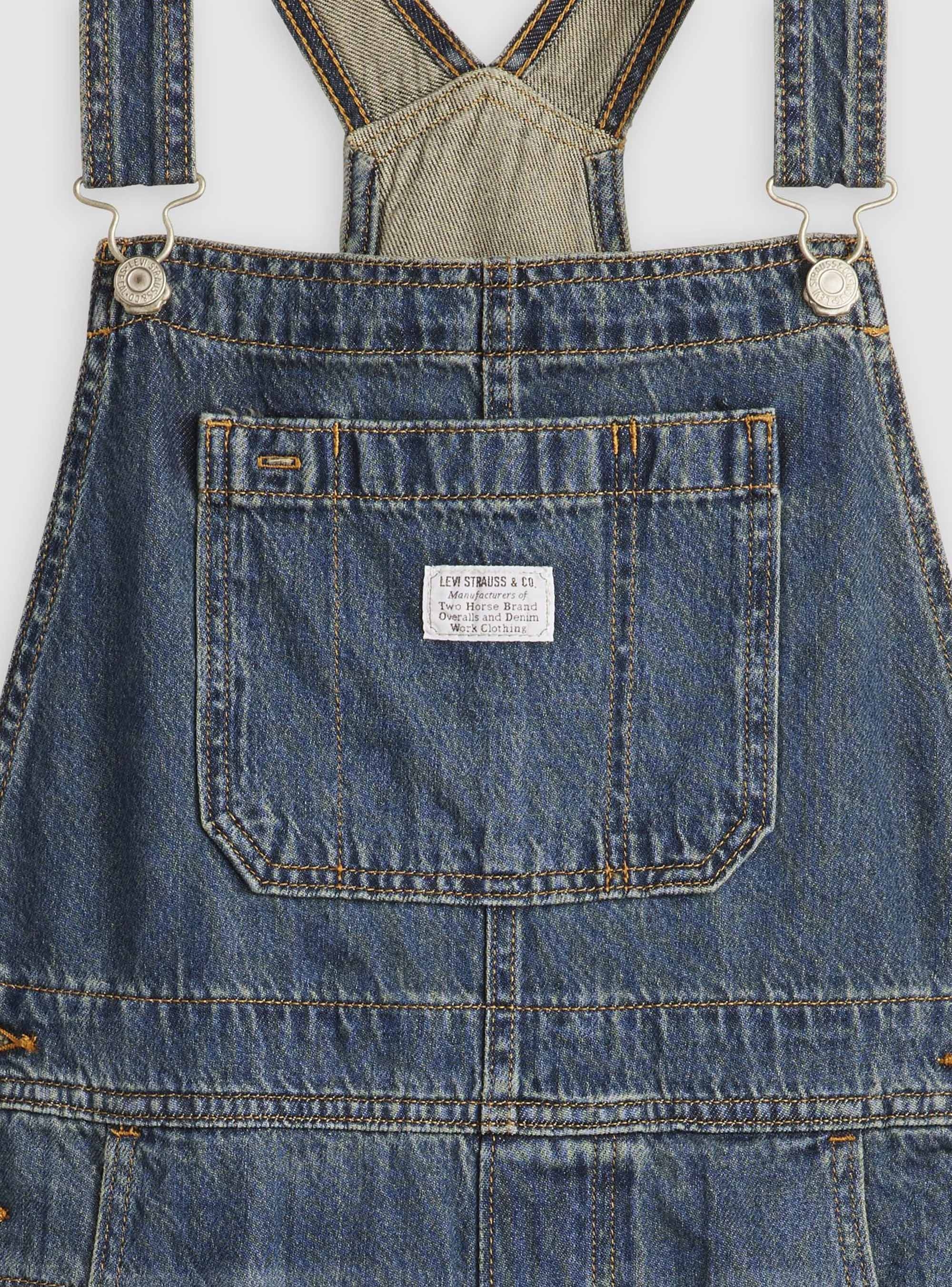 Levi's Utility Lightweight Shortalls - Dark Aged Denim