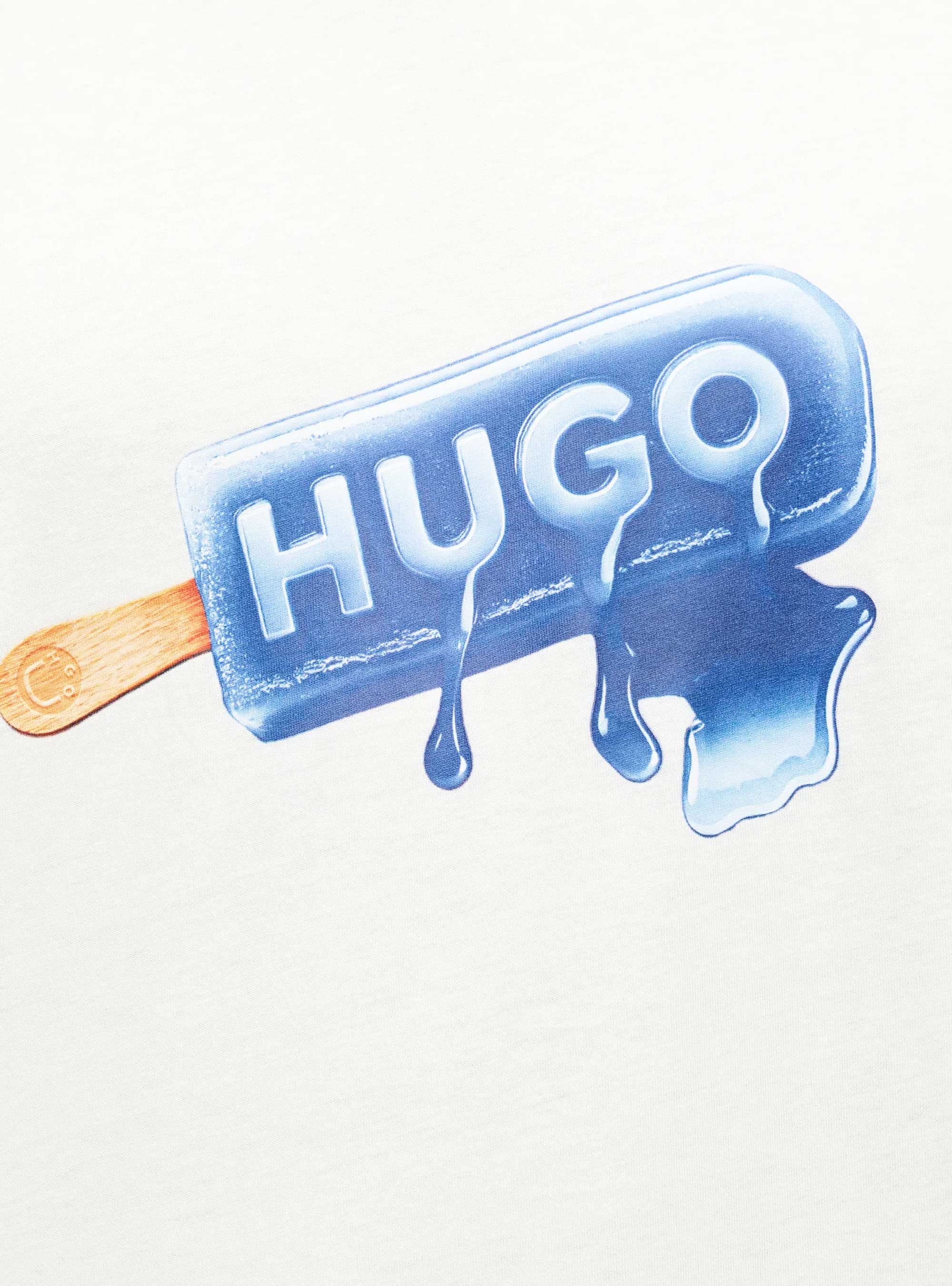 HUGO Cotton-Jersey T-Shirt With Ice-Lolly Artwork Noglasy - White