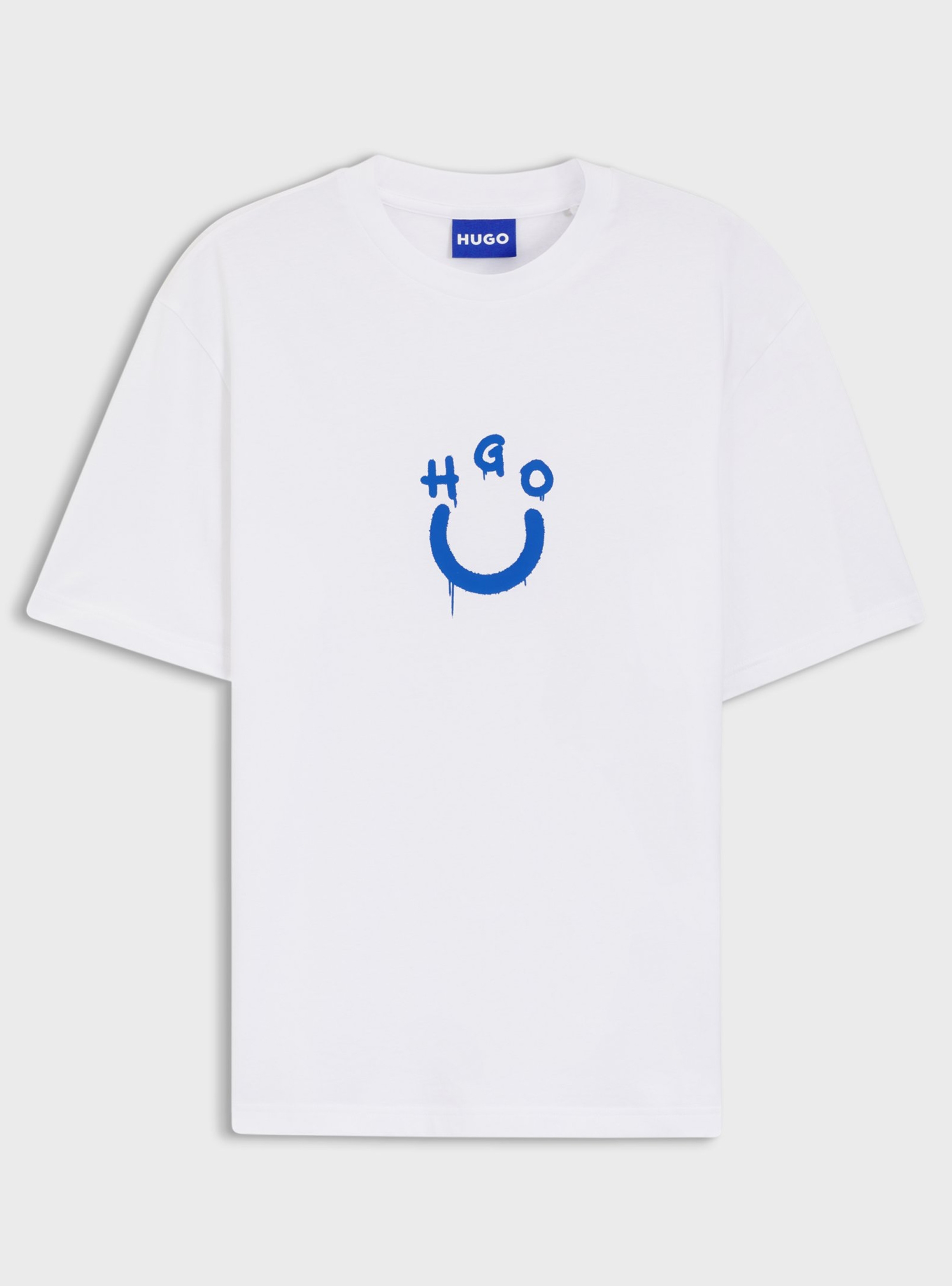 HUGO Cotton-Jersey T-Shirt With Happy Hugo Logo  Norizom - White
