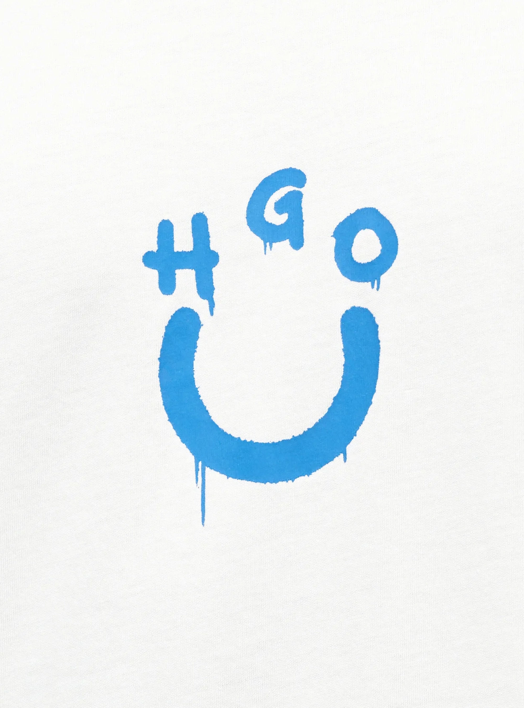 HUGO Cotton-Jersey T-Shirt With Happy Hugo Logo  Norizom - White