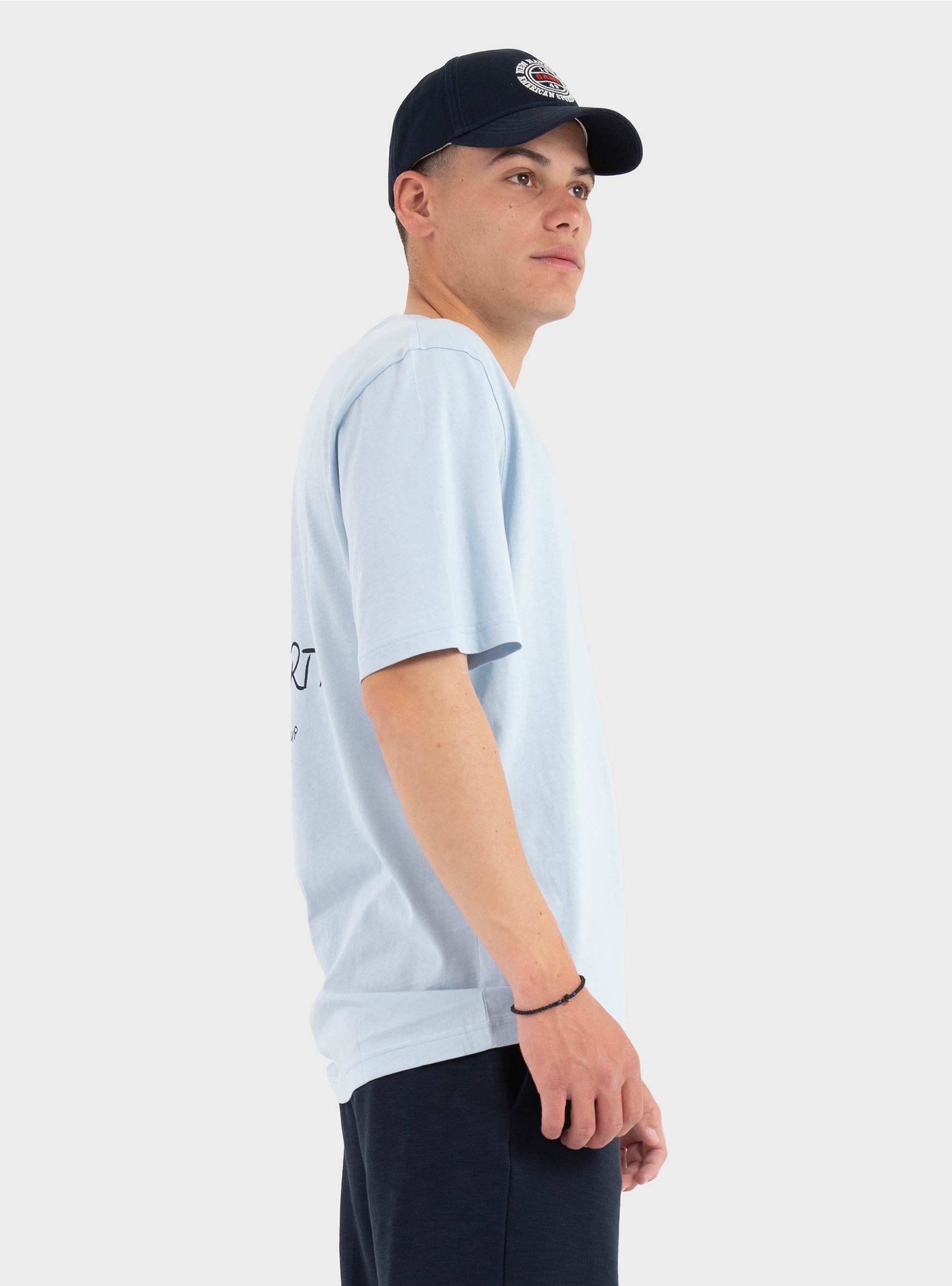 HUGO Cotton-Jersey T-Shirt With Printed Artwork  Nucavo - Light Blue