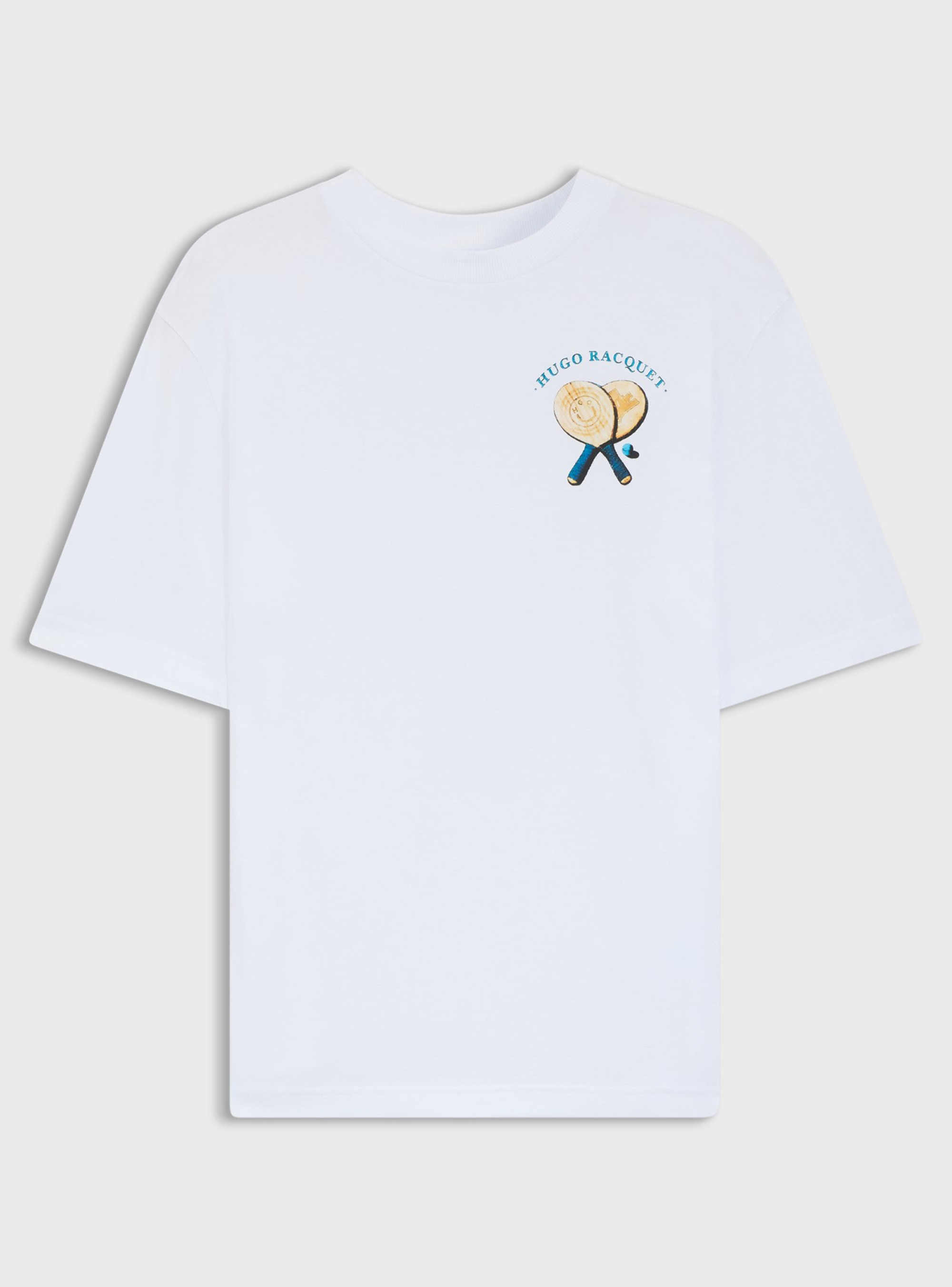 HUGO Cotton-Jersey T-Shirt With Rear Printed Artwork  Nulaxo - White