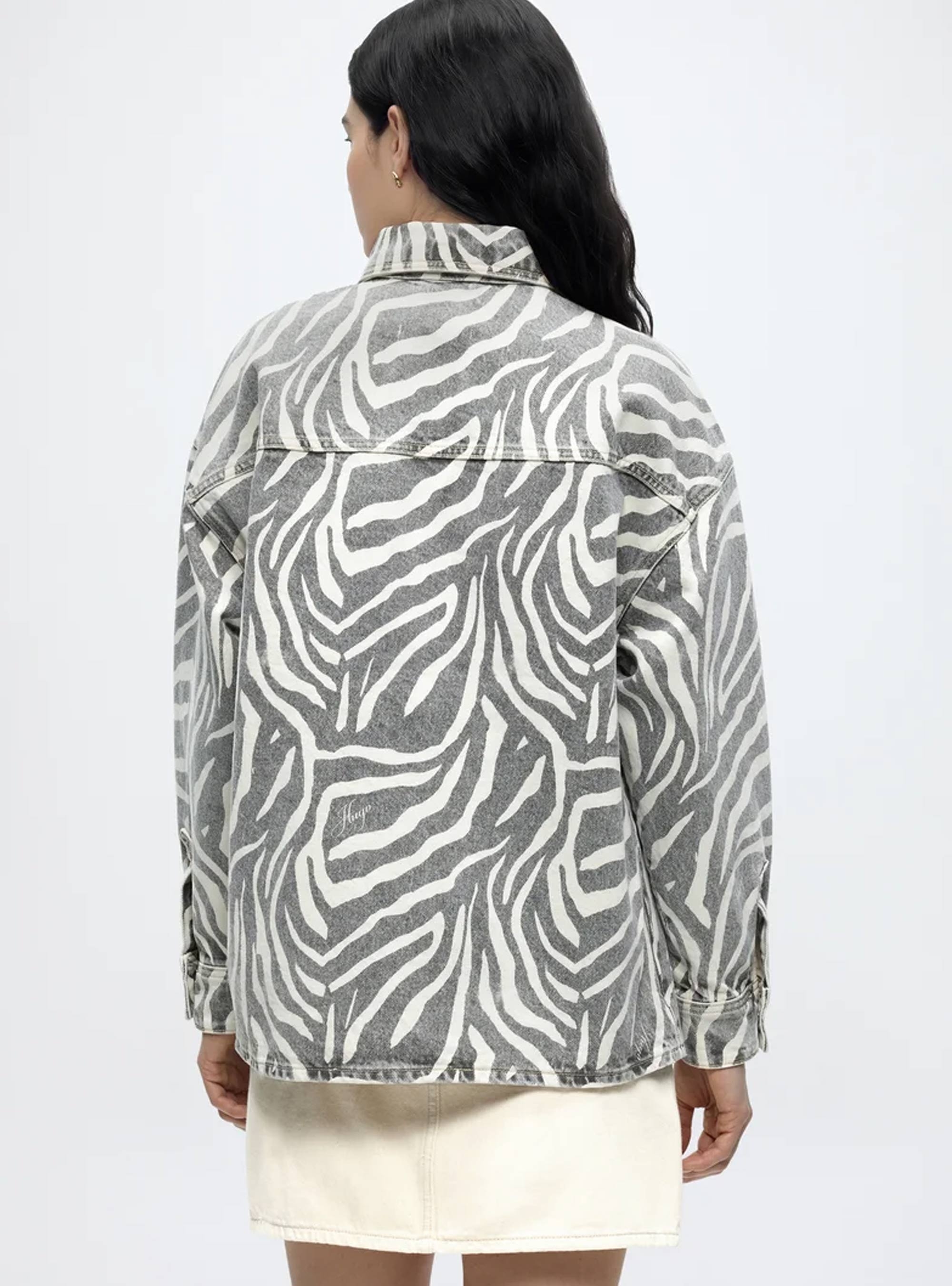 HUGO Relaxed-Fit Denim Shirt Gaggie - Animal Print