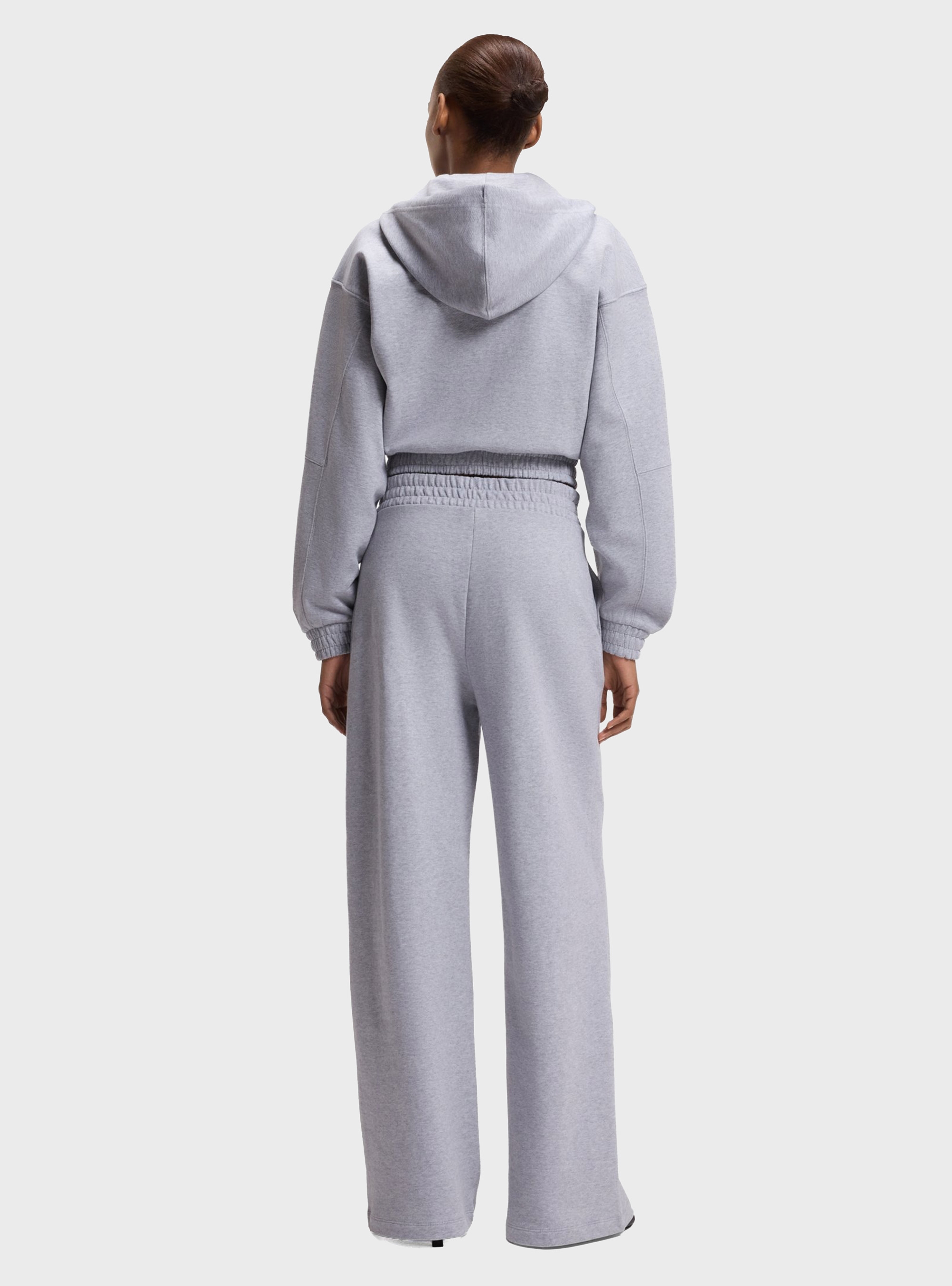 HUGO Relaxed-Fit Hoodie In Cotton Terry With Barrel Sleeves Dolpie_B - Light Grey Melange