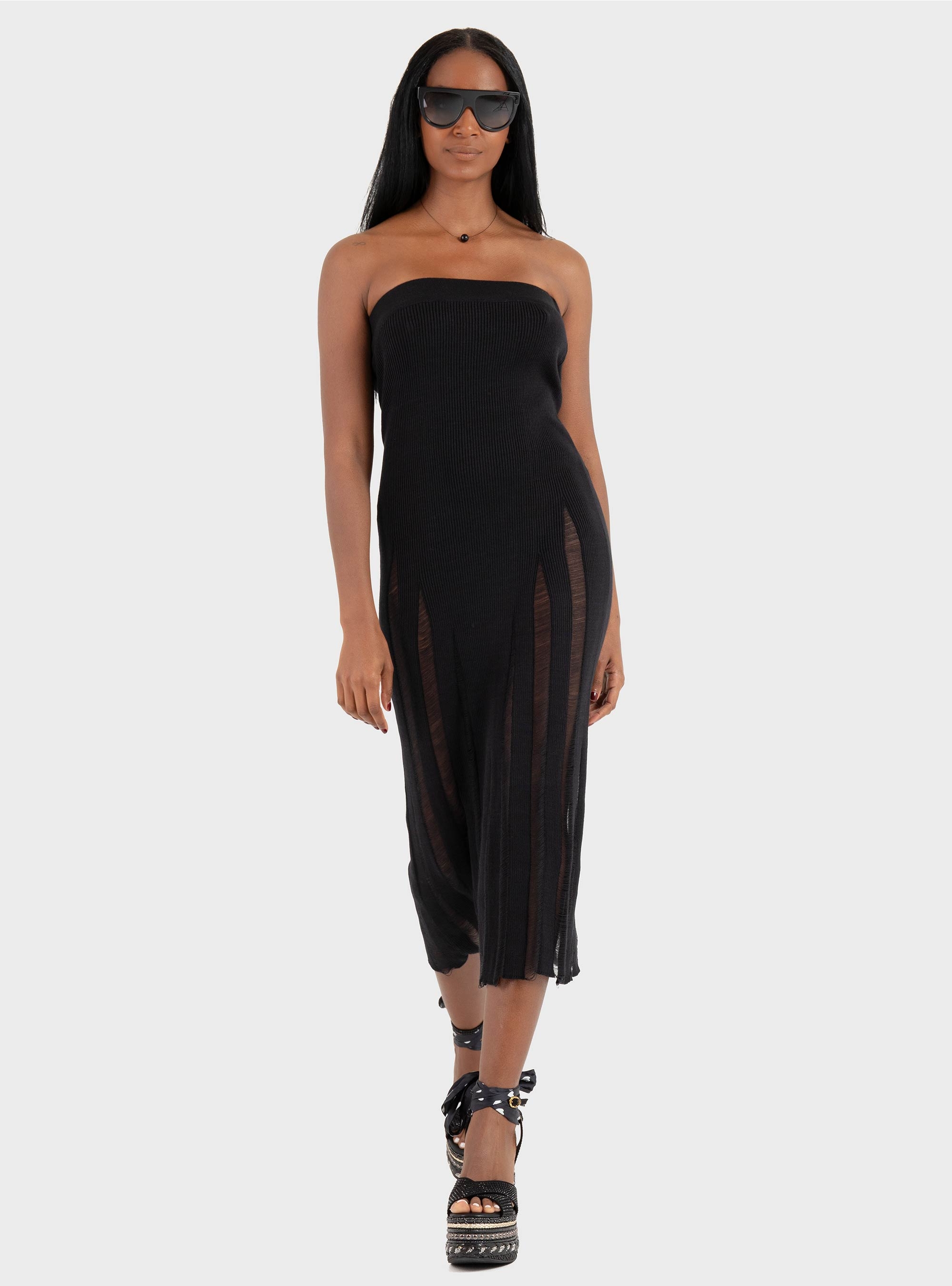 Ioanna Kourbela ''Magic Sunsets'' Knit 
Midi Skirt - Black