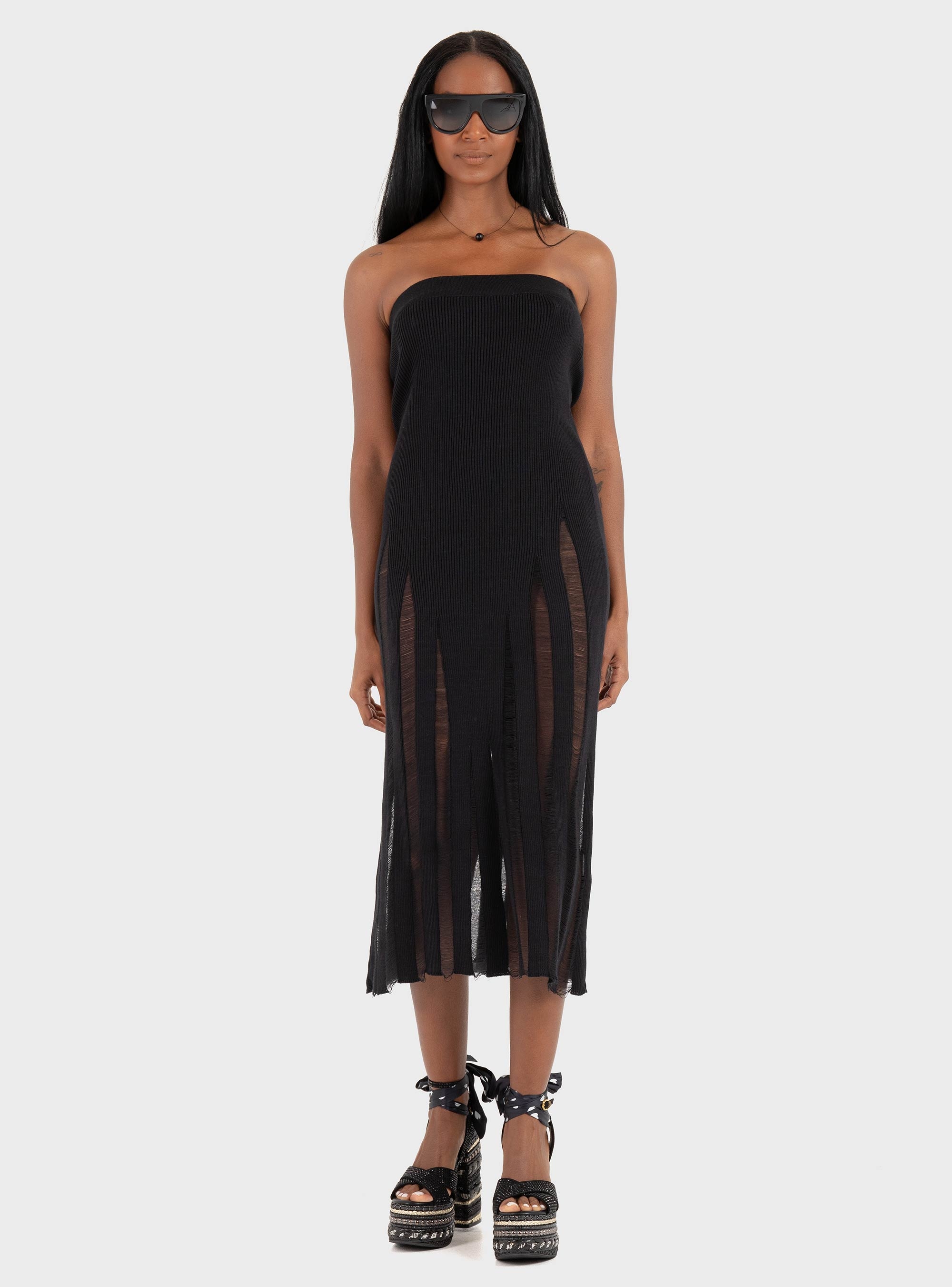 Ioanna Kourbela ''Magic Sunsets'' Knit 
Midi Skirt - Black