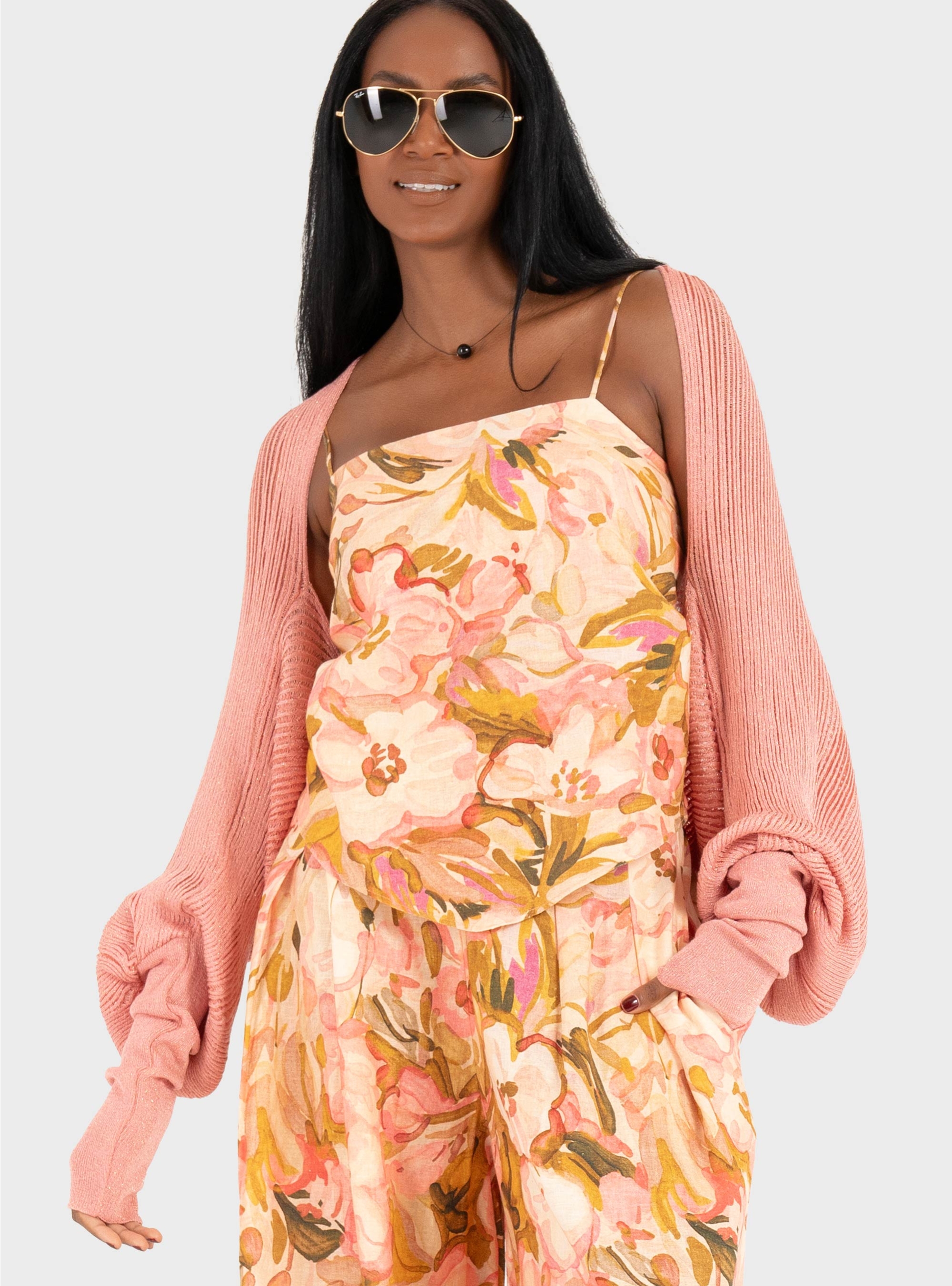 Ioanna Kourbela ''Sparkling Staples'' Knit Bolero - Rose