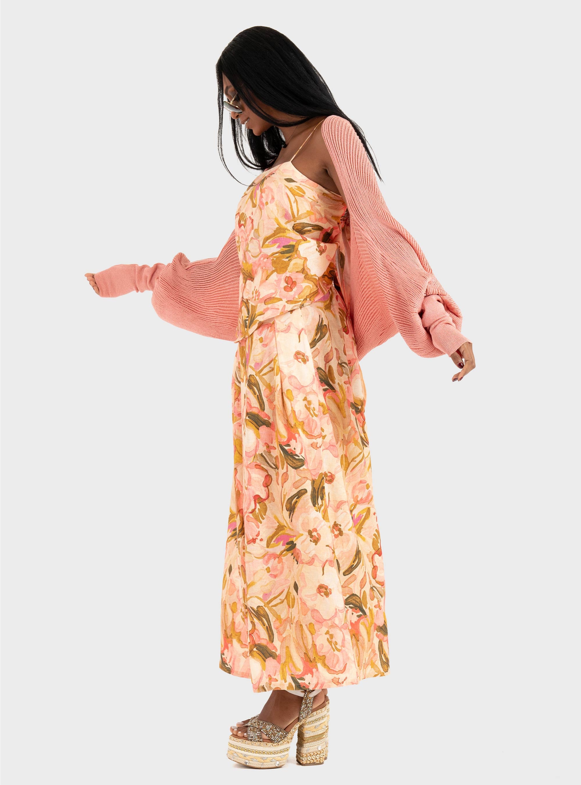 Ioanna Kourbela ''Sparkling Staples'' Knit Bolero - Rose