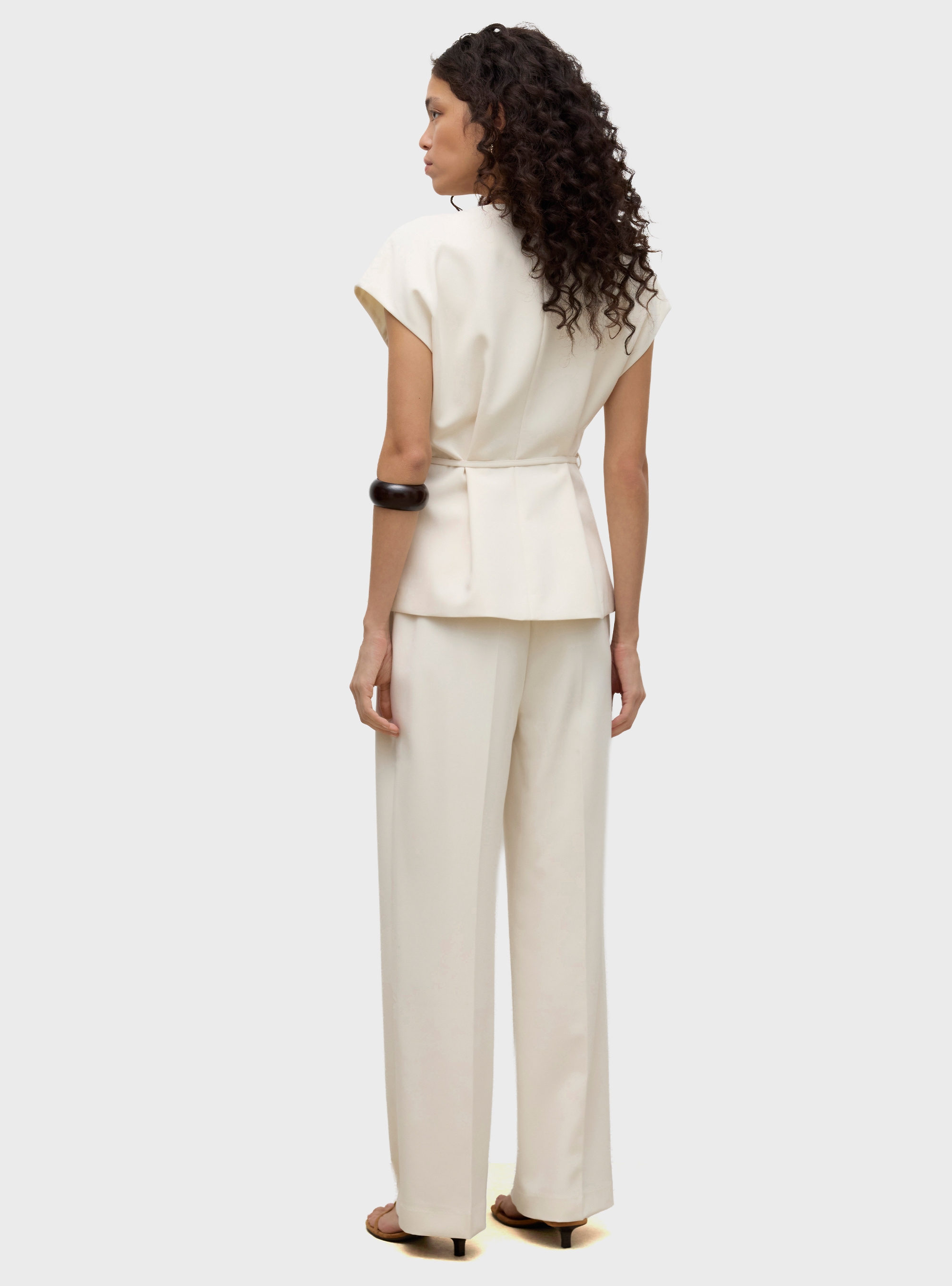 Vero Moda Aware Vannah V-Neck Midi Waistcoat - Off White
