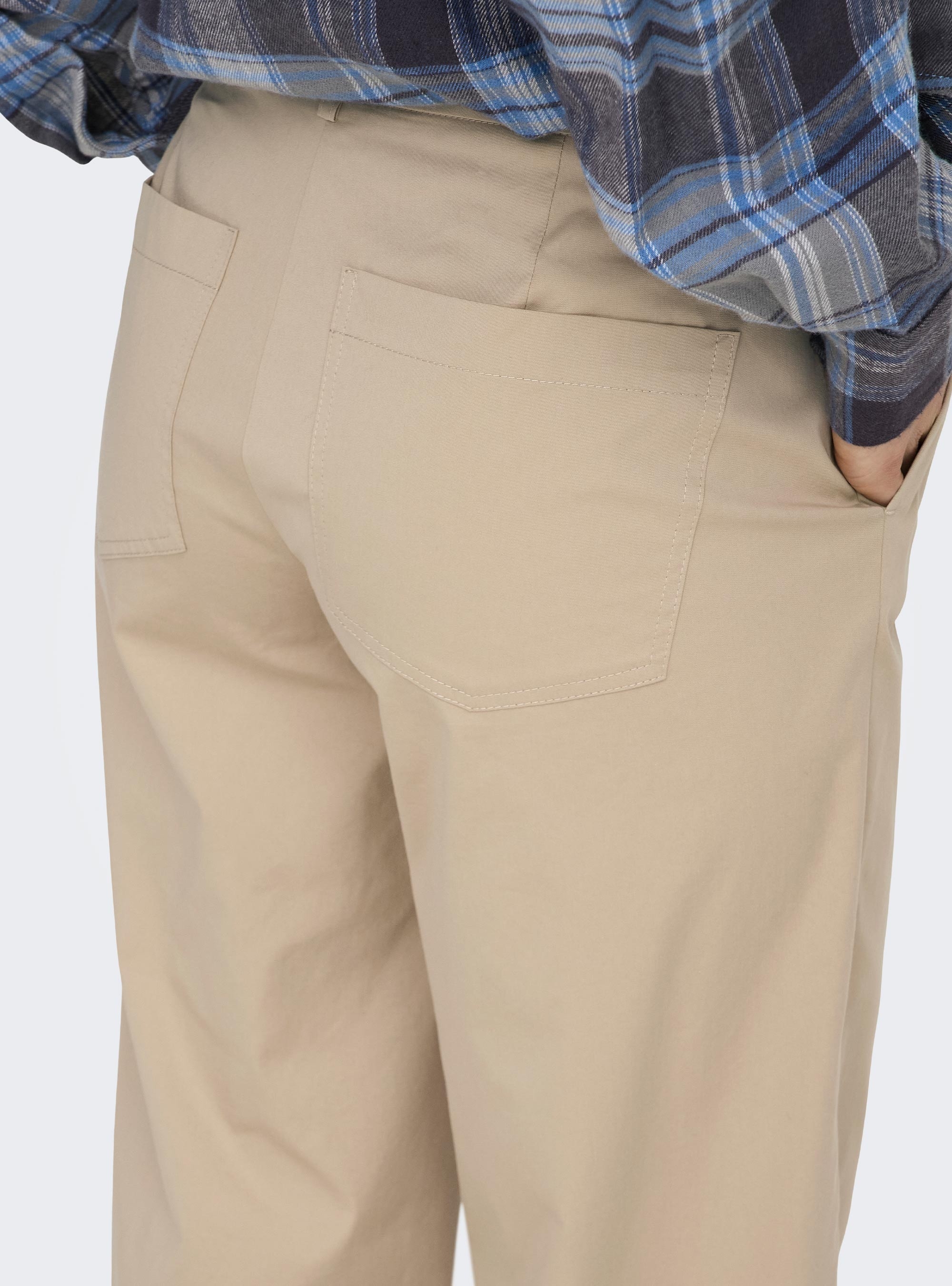 Only Tanny Low Waist Wide Chino Pants - Beige