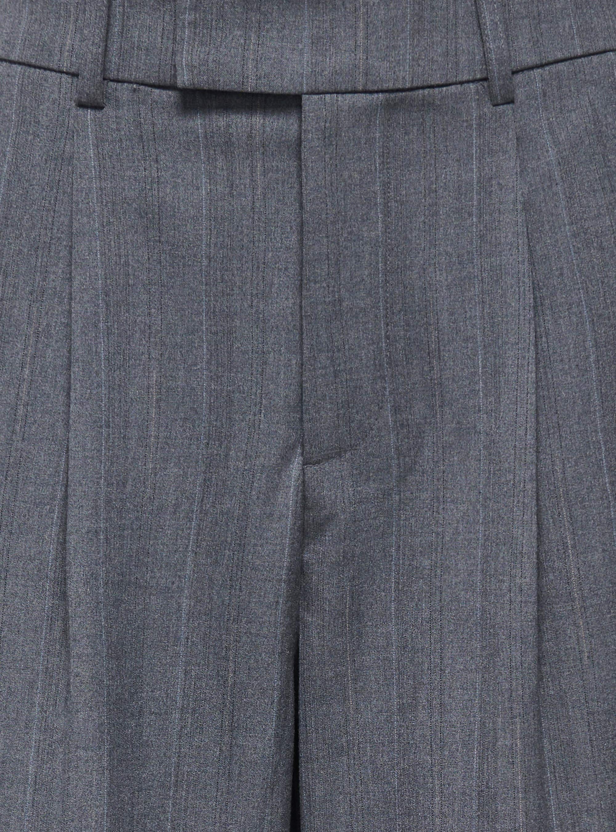 Only Jackie High Waist Wide Pinst Pants - Medium Grey Melange