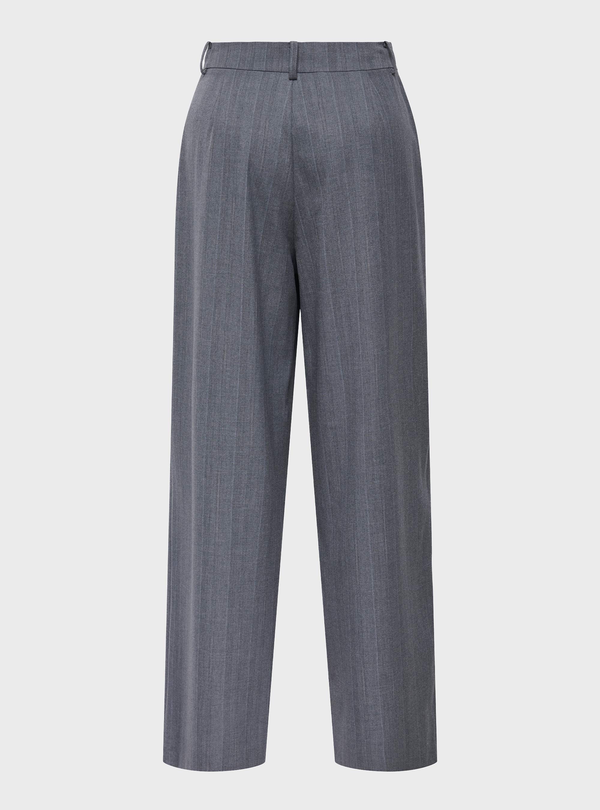 Only Jackie High Waist Wide Pinst Pants - Medium Grey Melange