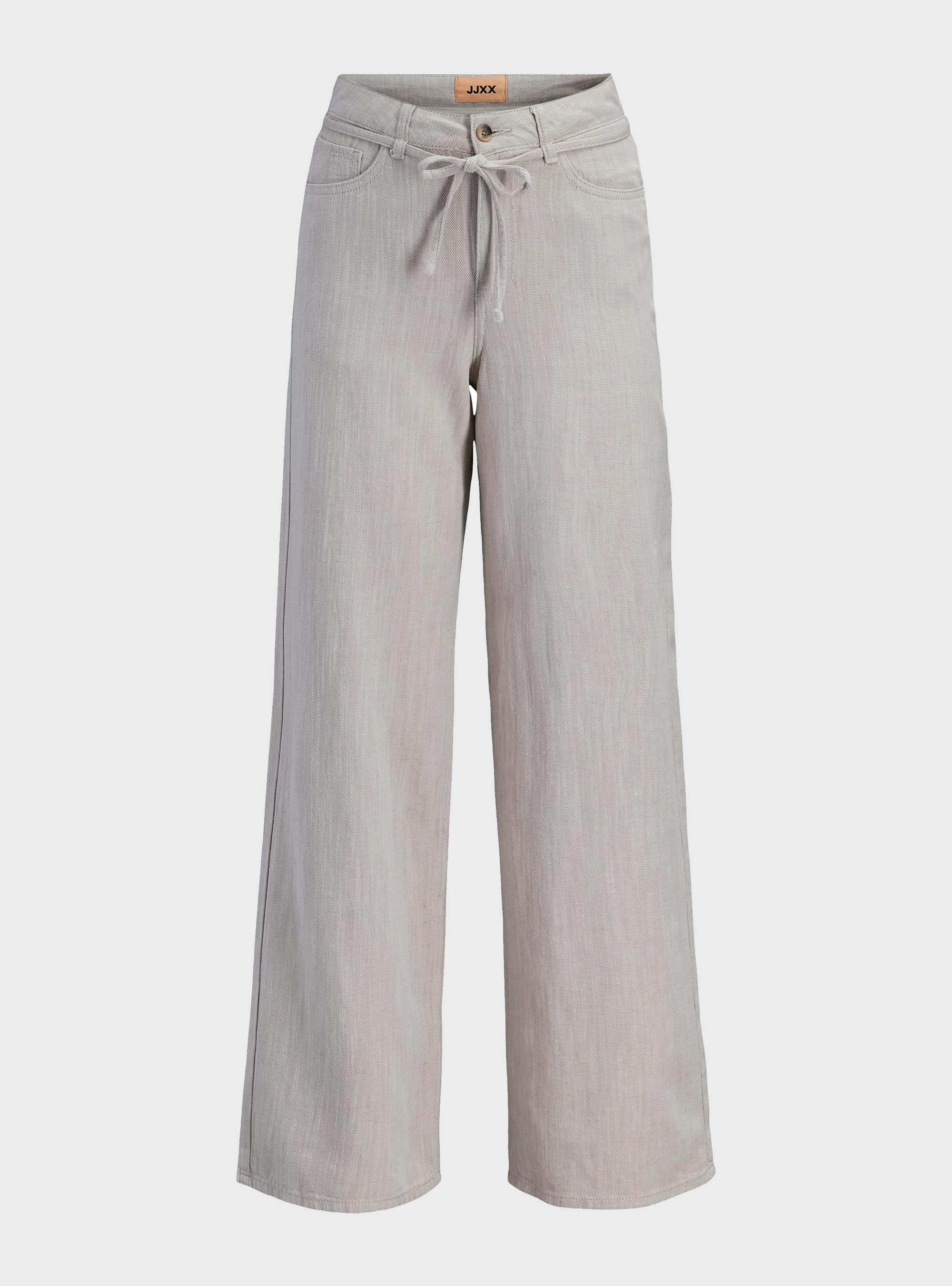 JJXX Zoe Fika Wide High Waist Pants - Light Grey