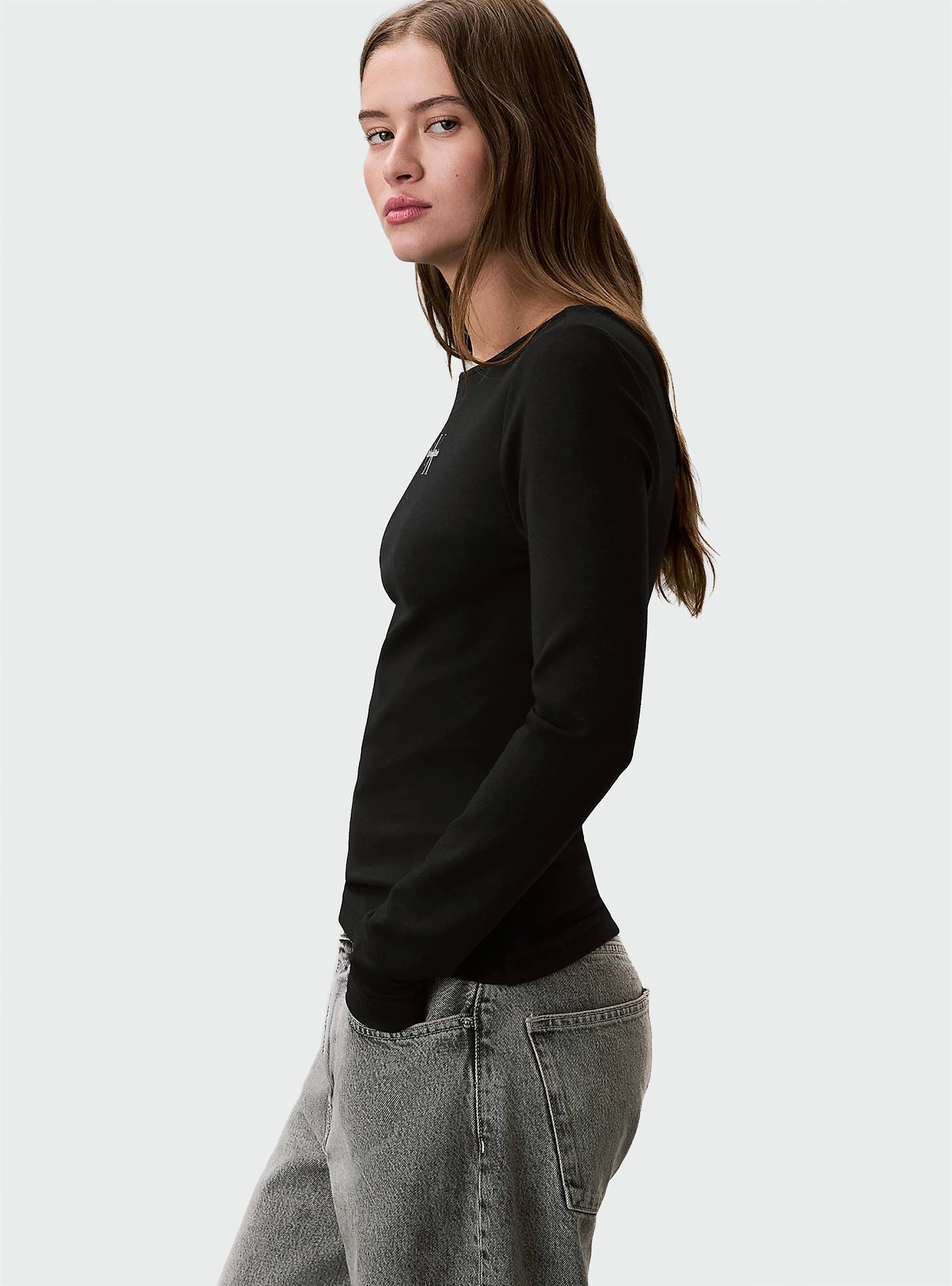 Calvin Klein Monologo U-Back T-Shirt - Black