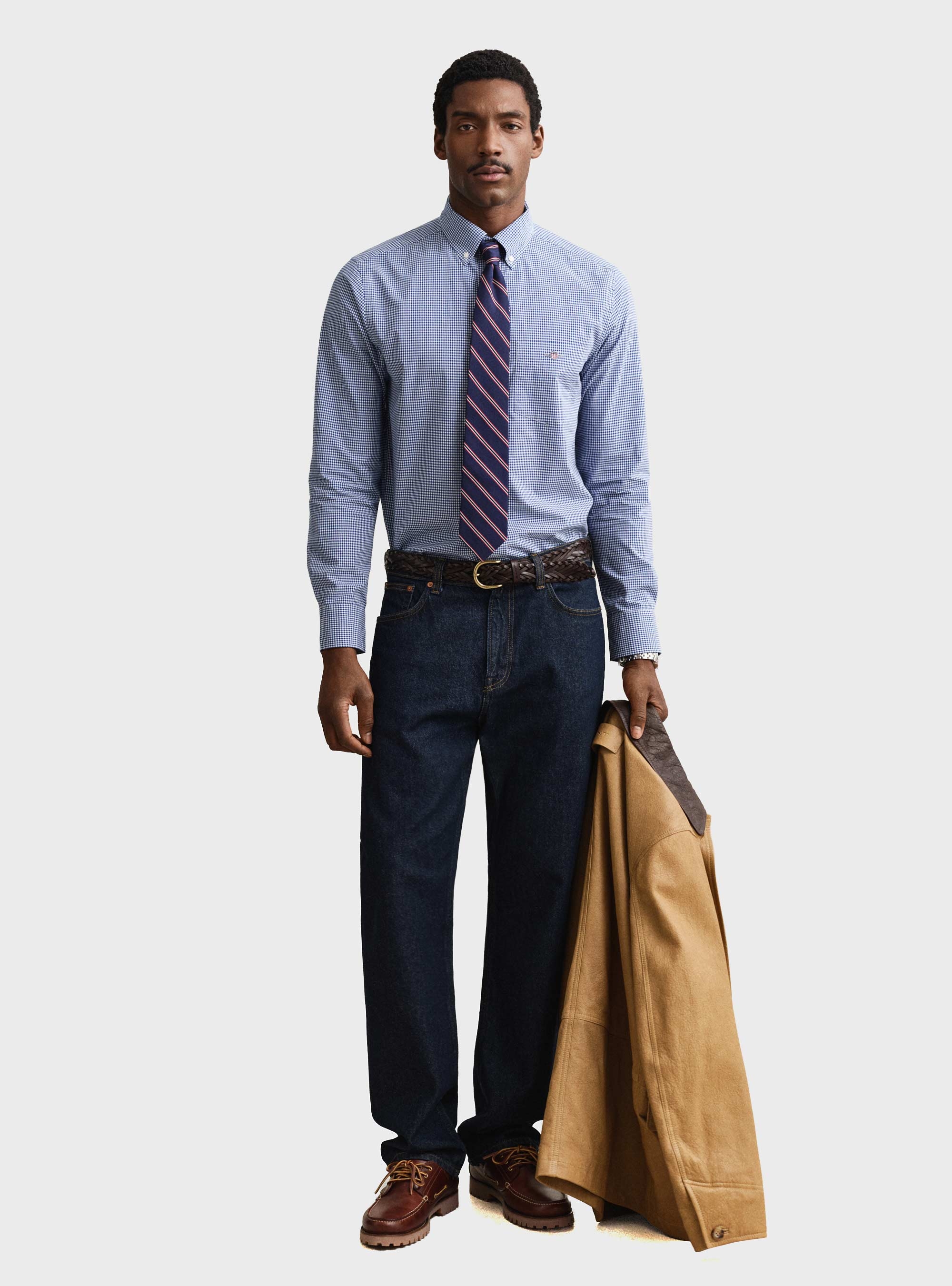 Gant Gingham Classic Poplin Shirt - Sky Blue