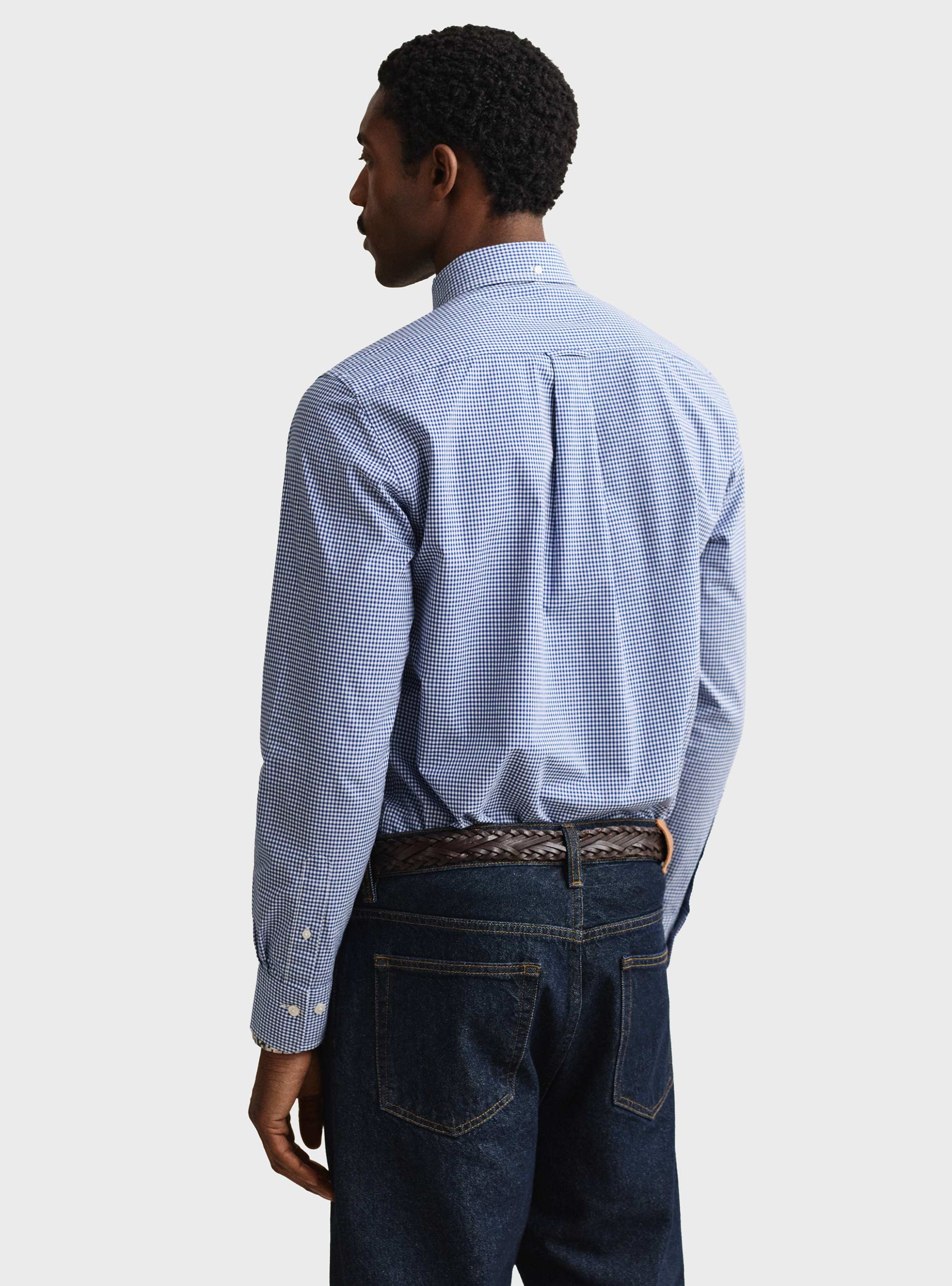 Gant Gingham Classic Poplin Shirt - Sky Blue