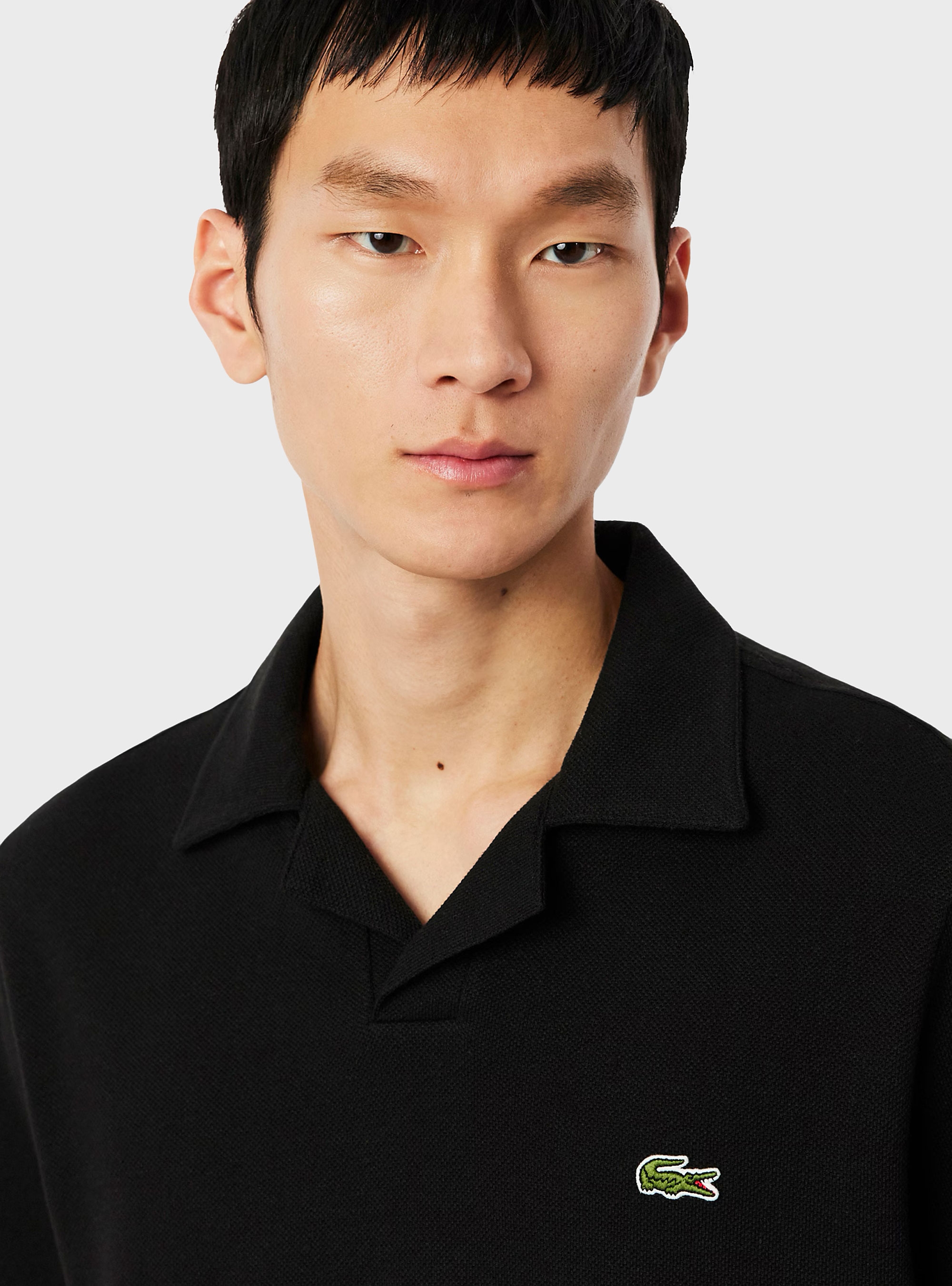 Lacoste Classic Fit Cotton-Linen Polo - Black