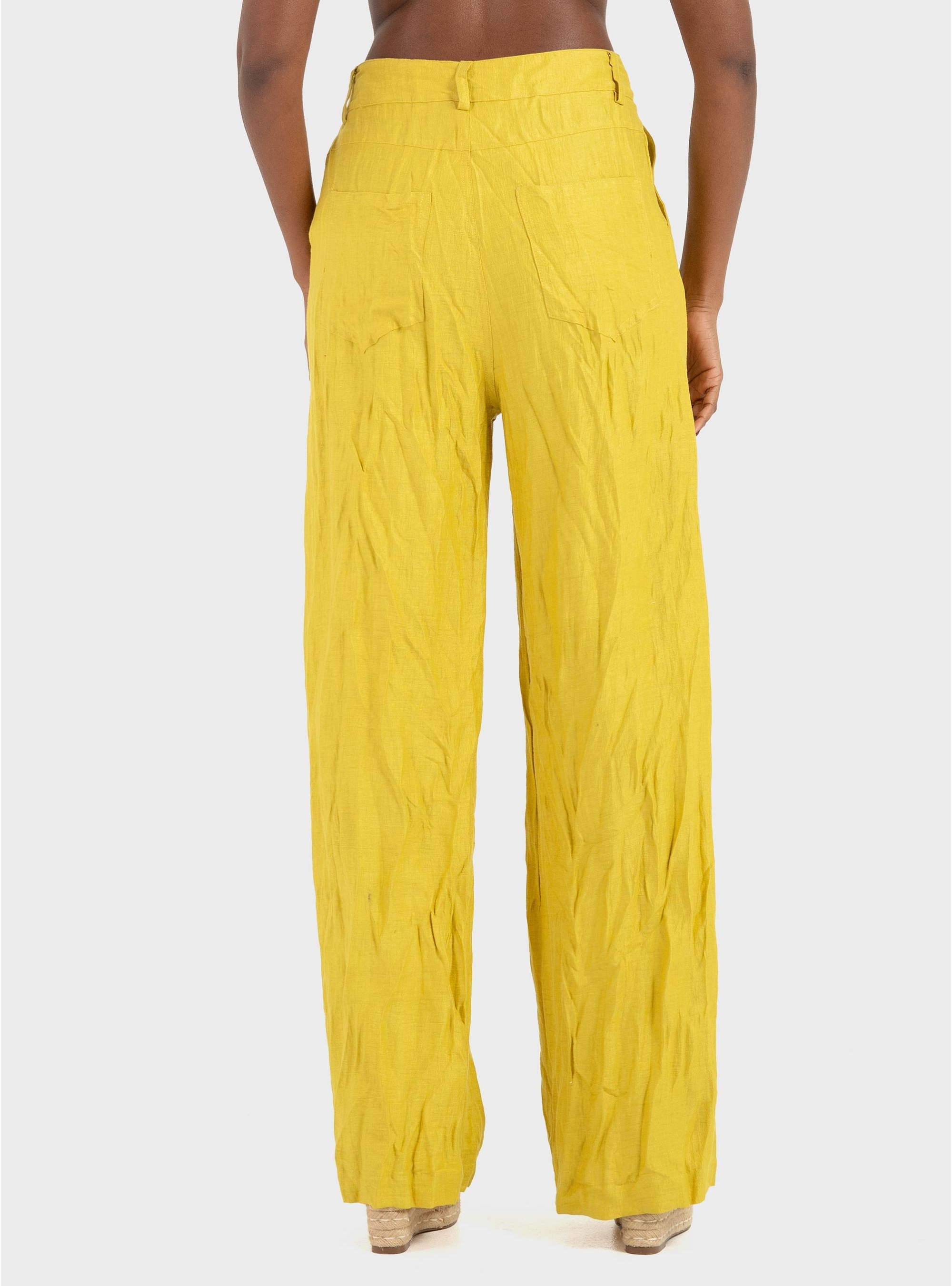 Souvenir Linen Pants - Lime Yellow