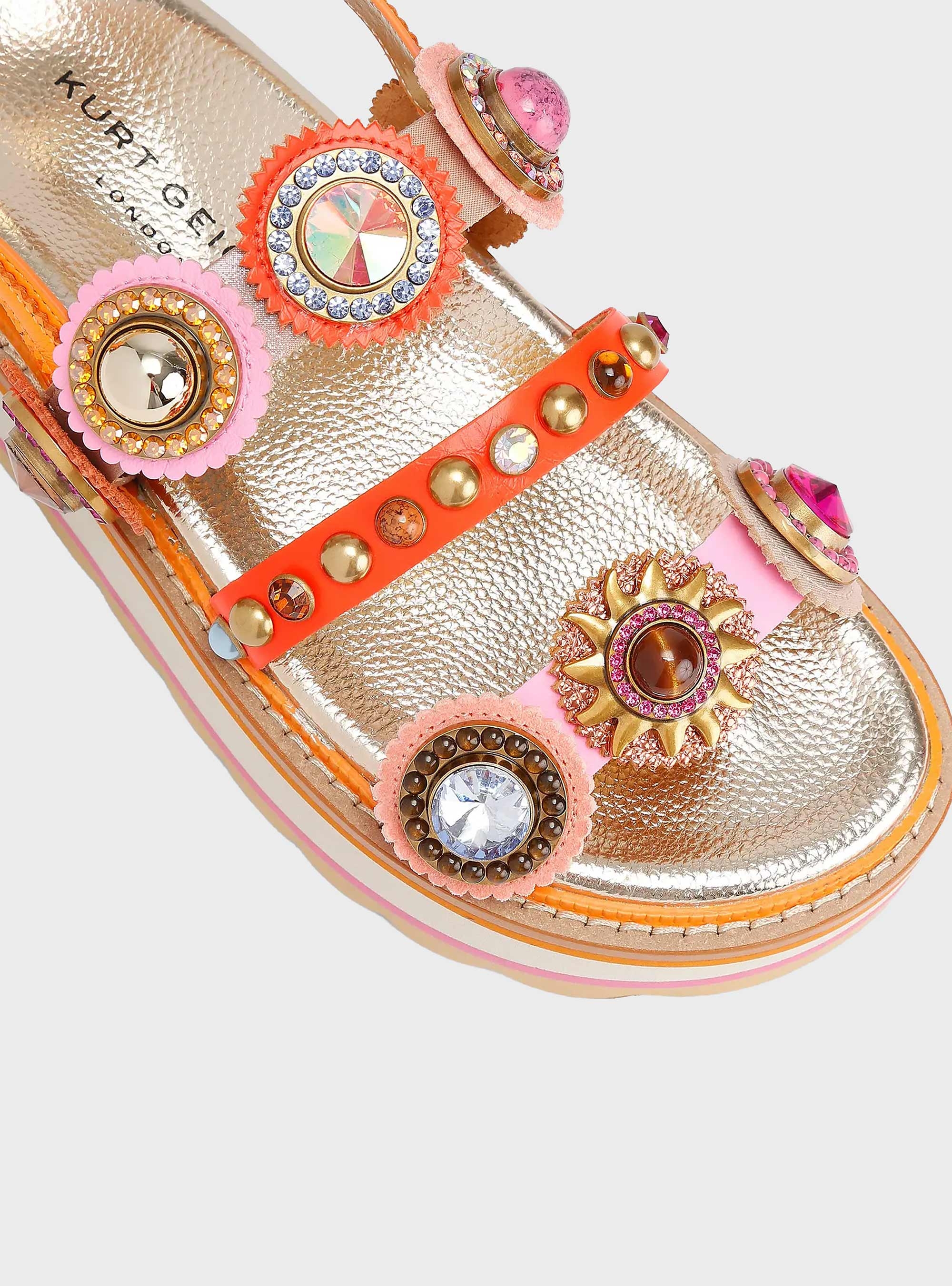 Kurt Geiger Octavia Slingback Platform Sandals - Multi Colors