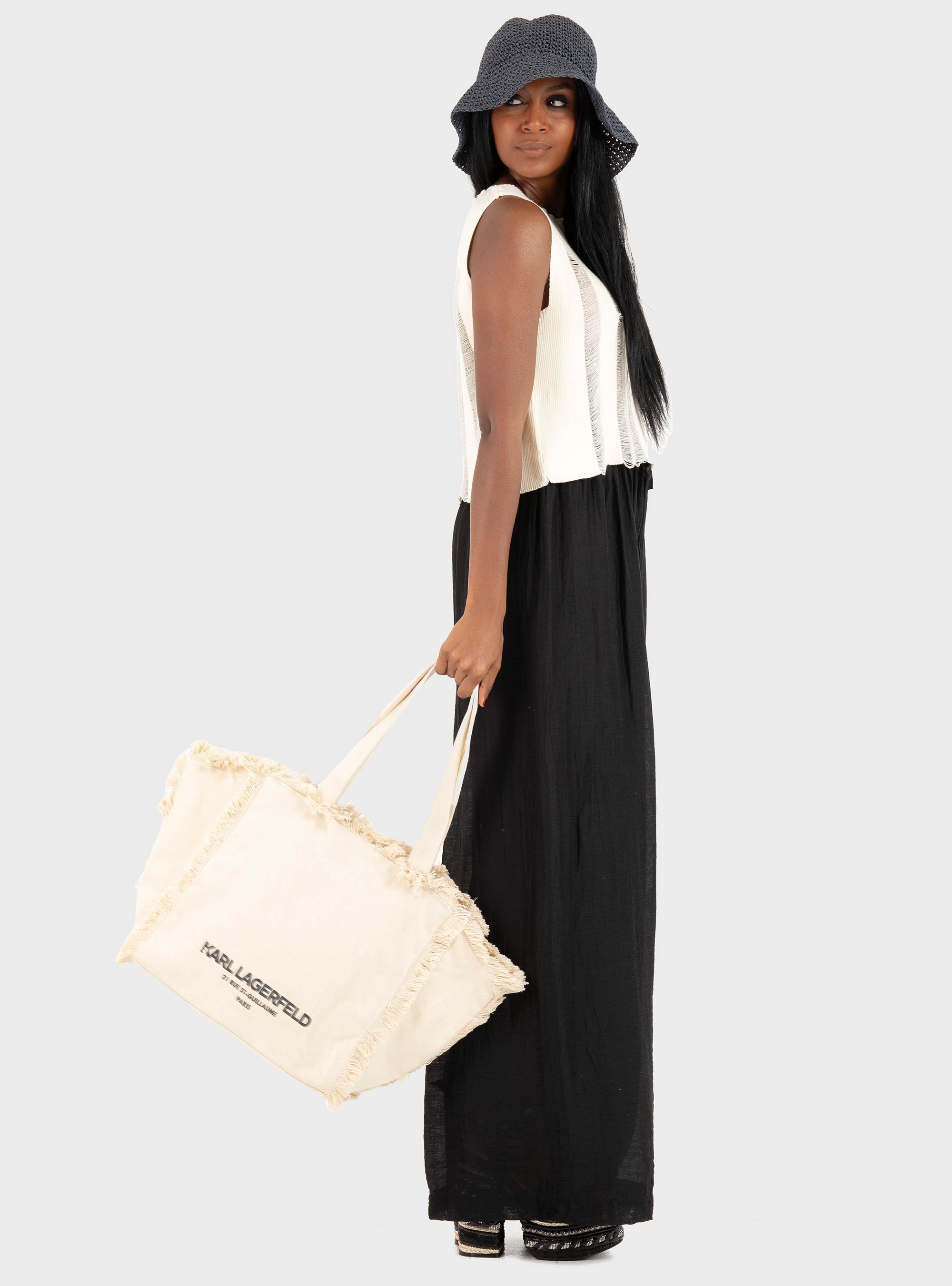 Karl Lagerfeld K/Rsg Fringes Tote - Natural