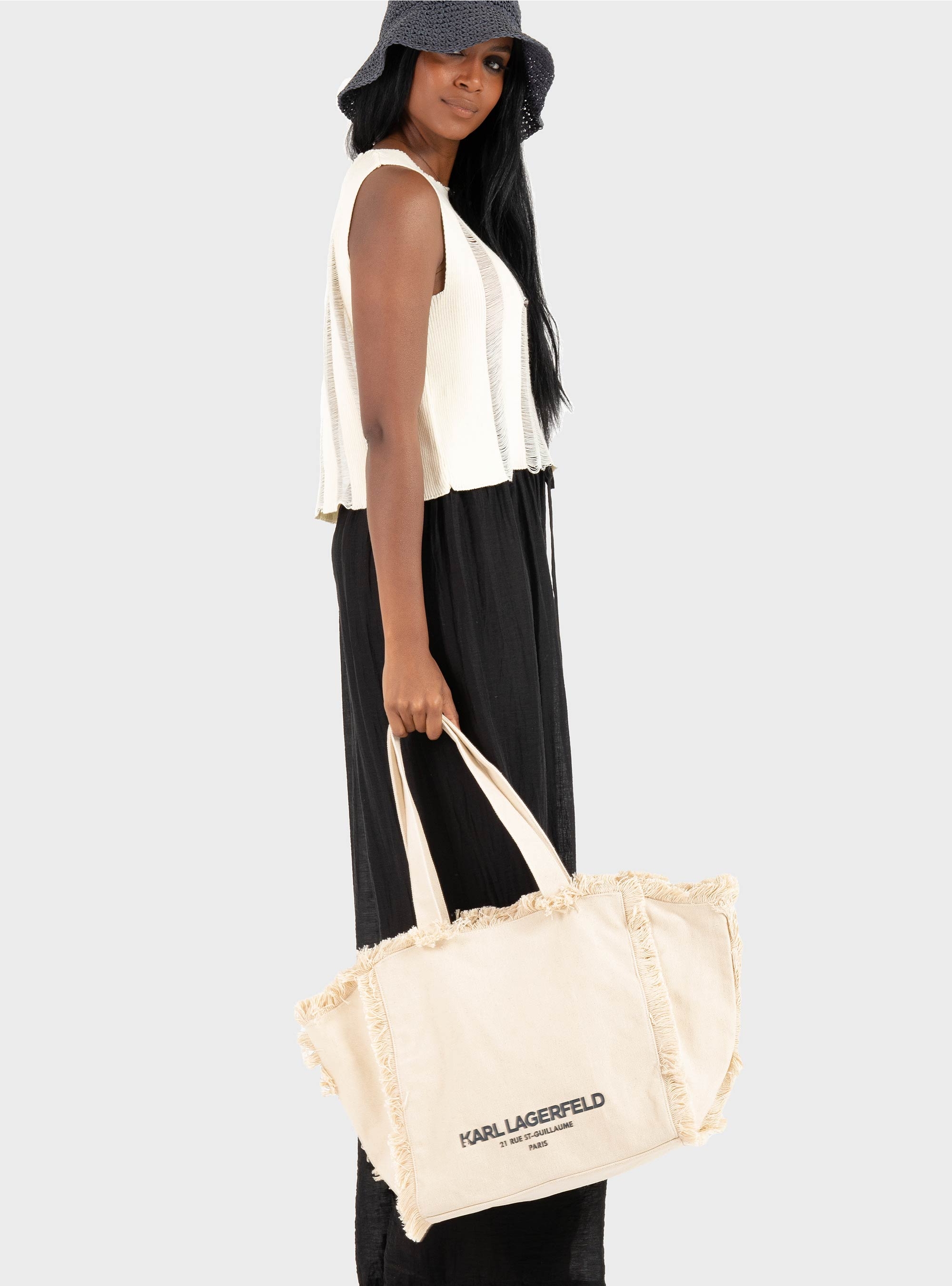 Karl Lagerfeld K/Rsg Fringes Tote - Natural