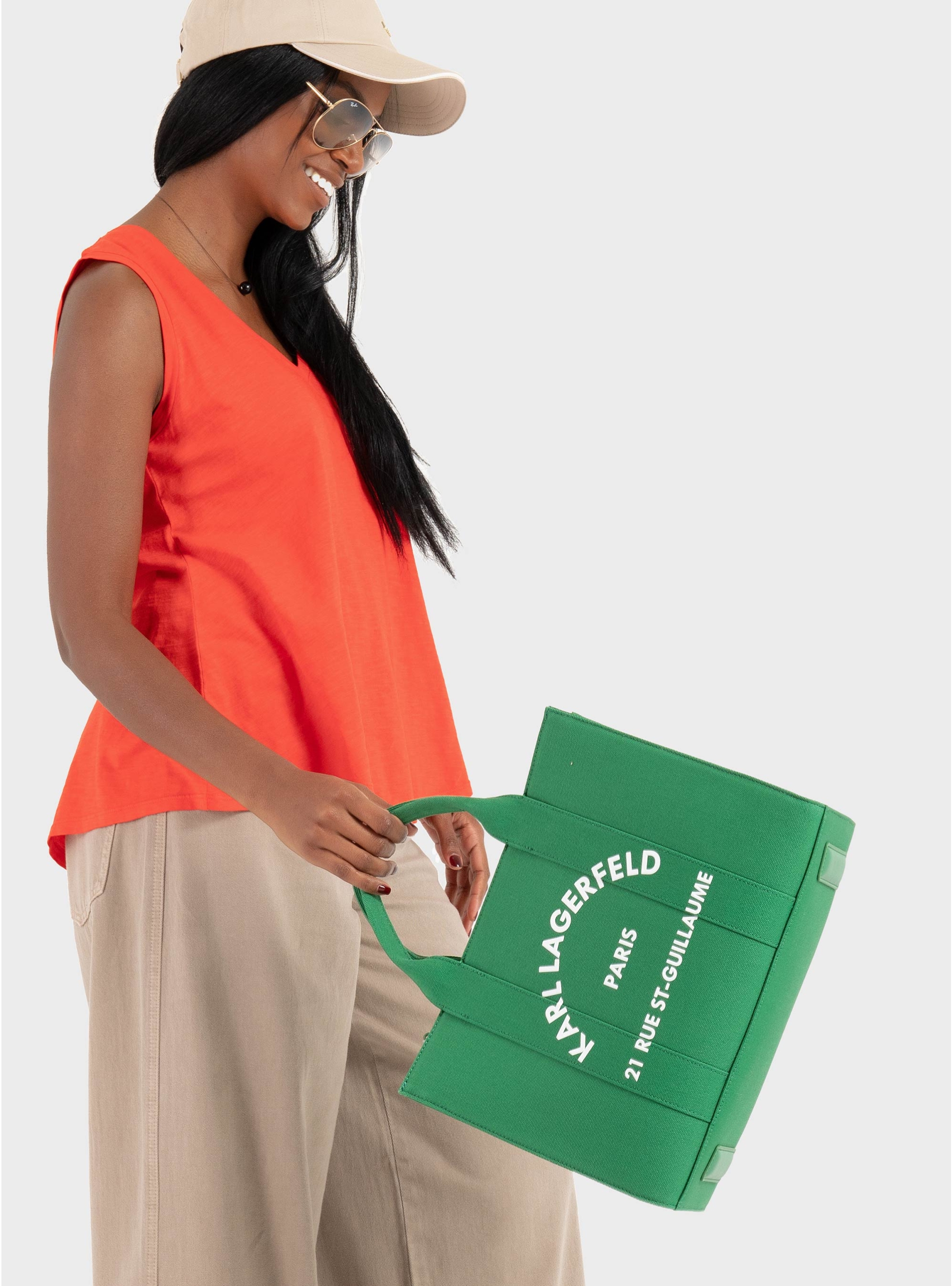 Karl Lagerfeld Rue St-Guillaume Medium Square Tote Bag - Green